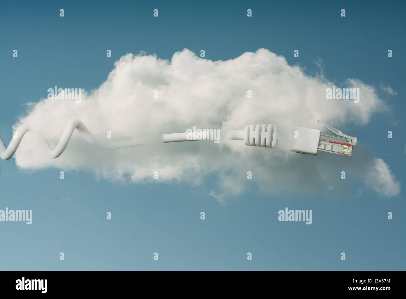 Le concept de cloud computing à sky Banque D'Images
