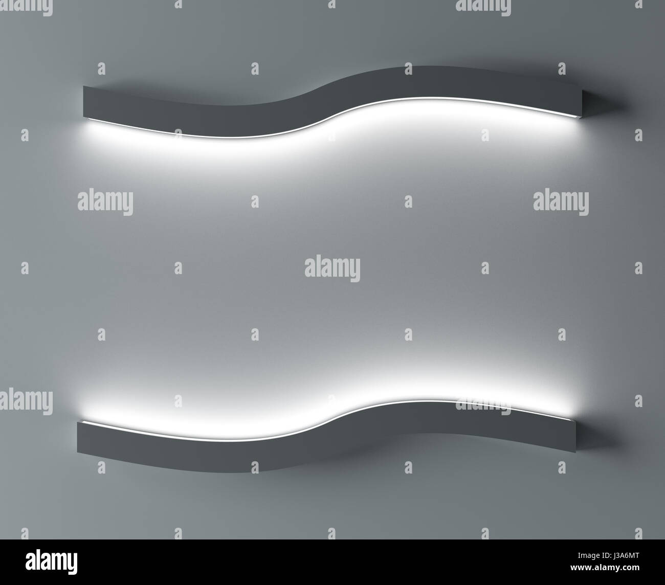 Arrière-plan d'un mur de béton et la lumière en close up pour l'affichage grand format. Le rendu 3D Banque D'Images