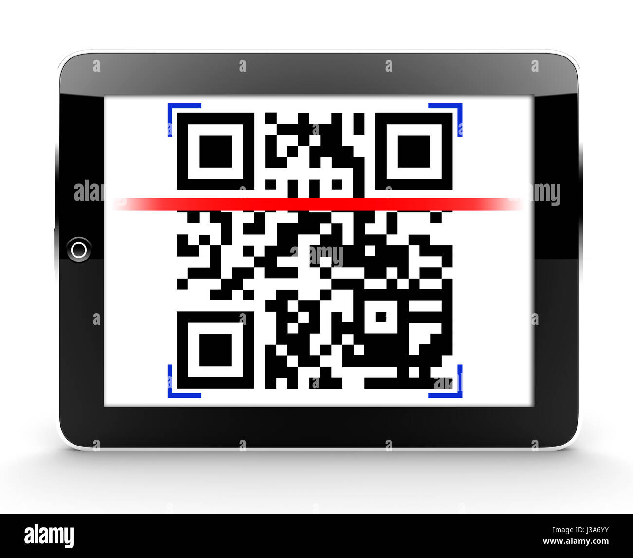 Illustration d'une tablette scanner un QR code Photo Stock - Alamy