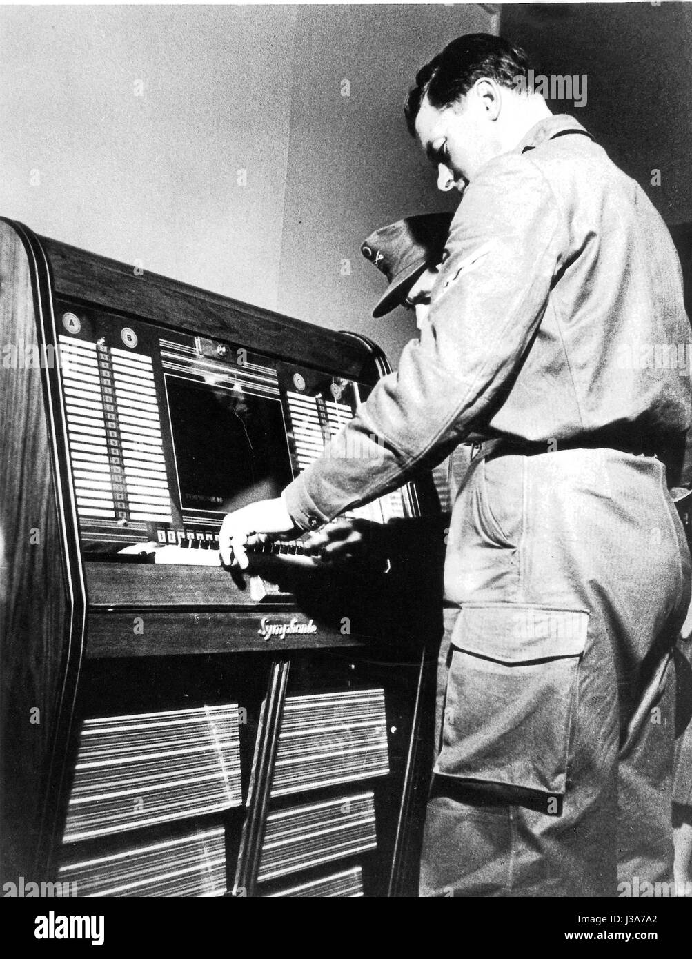 Jukebox dans le Bundeswehrkaserne Andernach, 1956 Banque D'Images