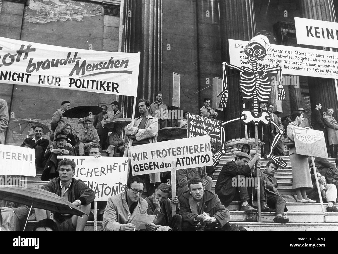 Manifestation contre les armes nucléaires de la Bundeswehr, 1958 Banque D'Images