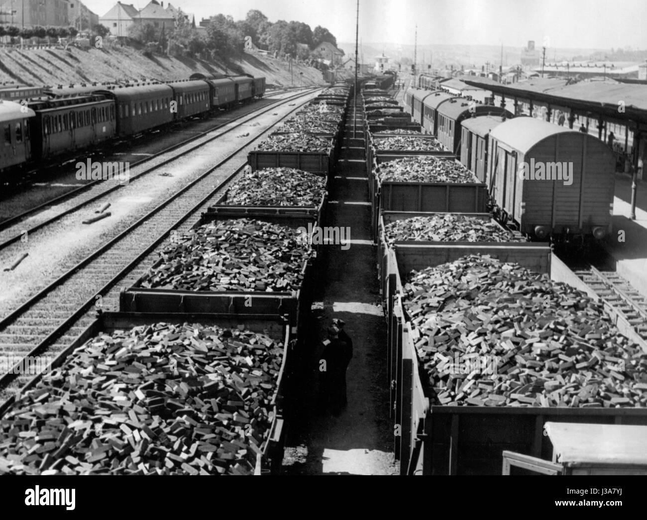 Le transport du charbon en Allemagne, 1950 Banque D'Images