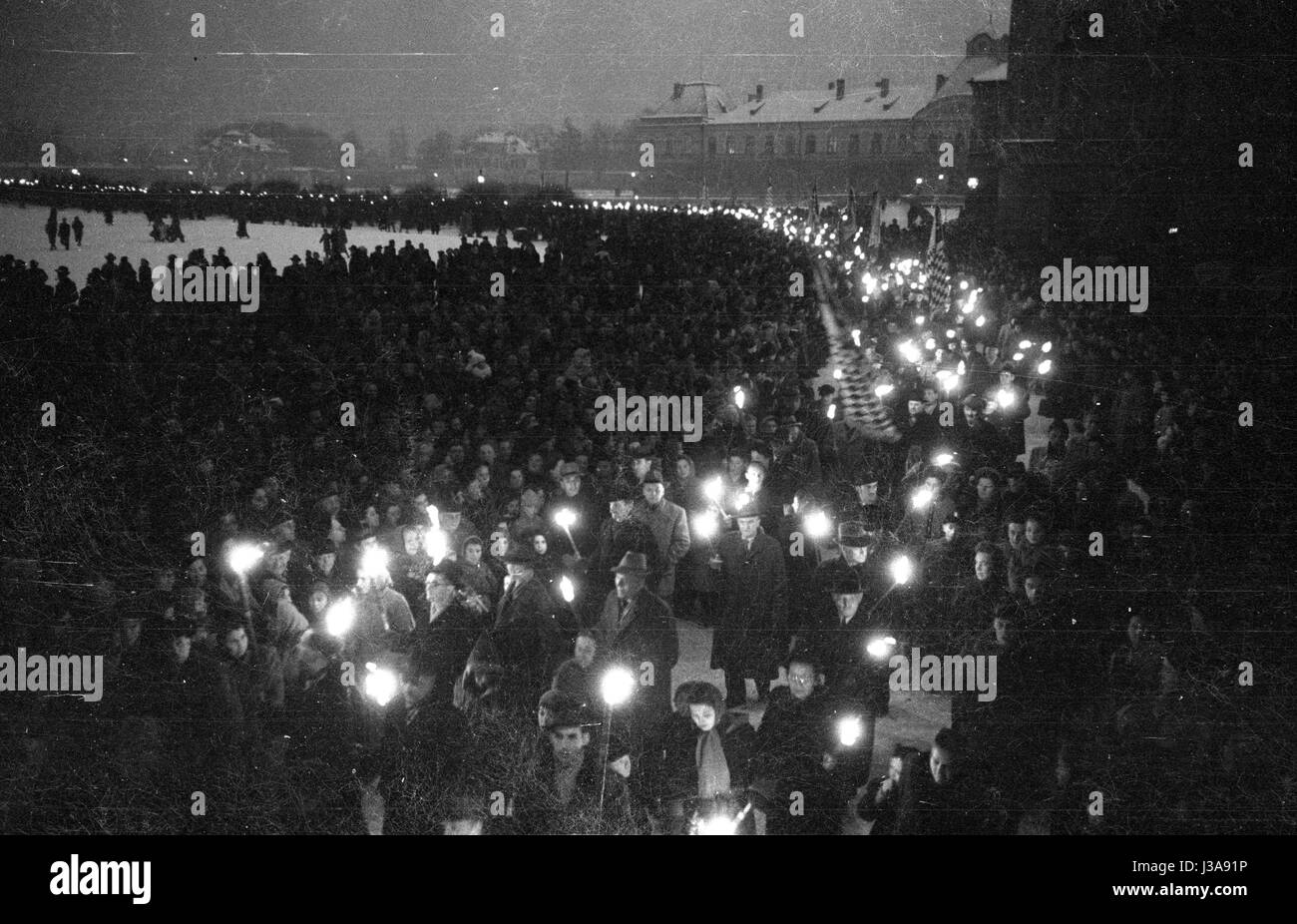 Rallye de fidélité pour le Prince Rupprecht en face de Schloss Nymphenburg, 1953 Banque D'Images