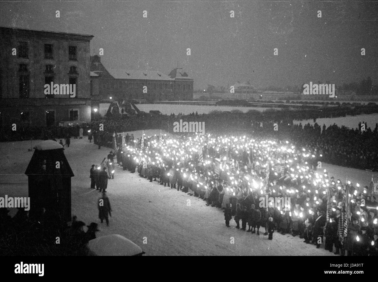 Rallye de fidélité pour le Prince Rupprecht en face de Schloss Nymphenburg, 1953 Banque D'Images
