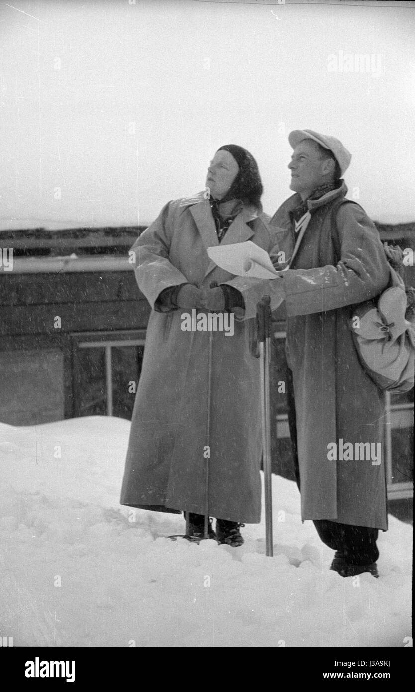 La reine Juliana et son mari le prince Bernhard de Grindelwald, 1954 Banque D'Images