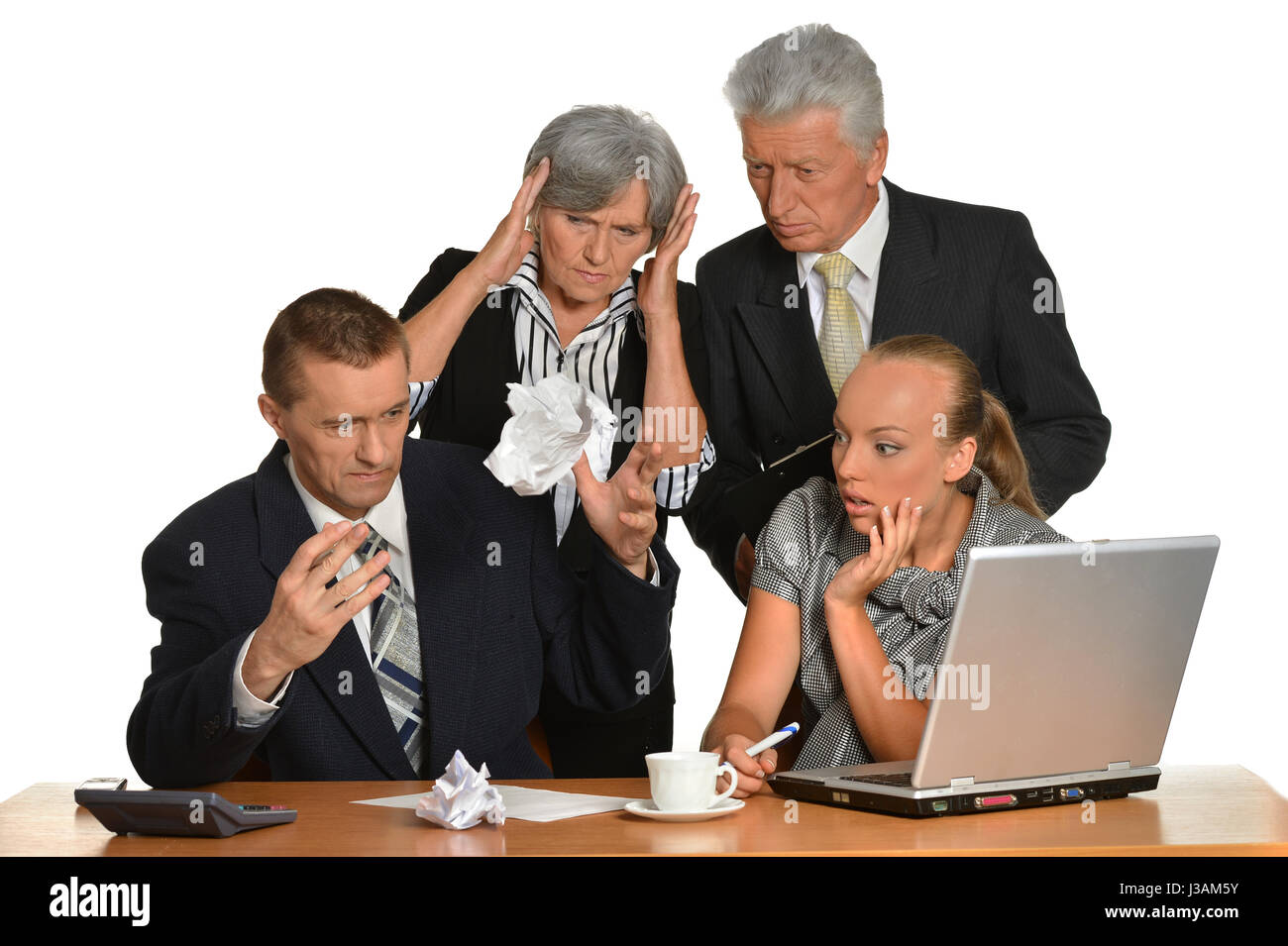 Groupe de businessman with laptop Banque D'Images