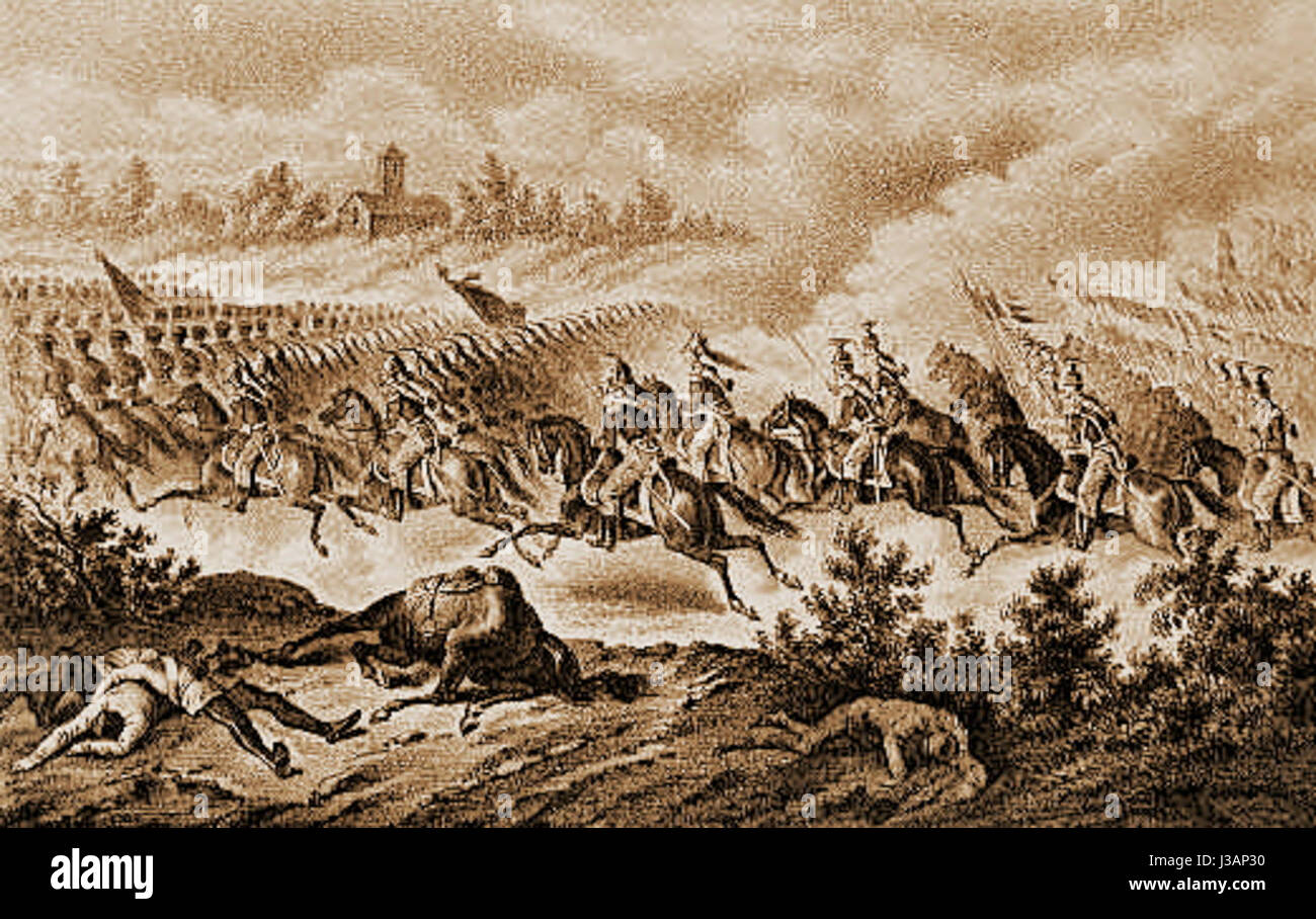 Di Lorenzo A. Cavalleria francese della Guardia Imperiale alla battaglia di Solferino litografia 1860 Banque D'Images