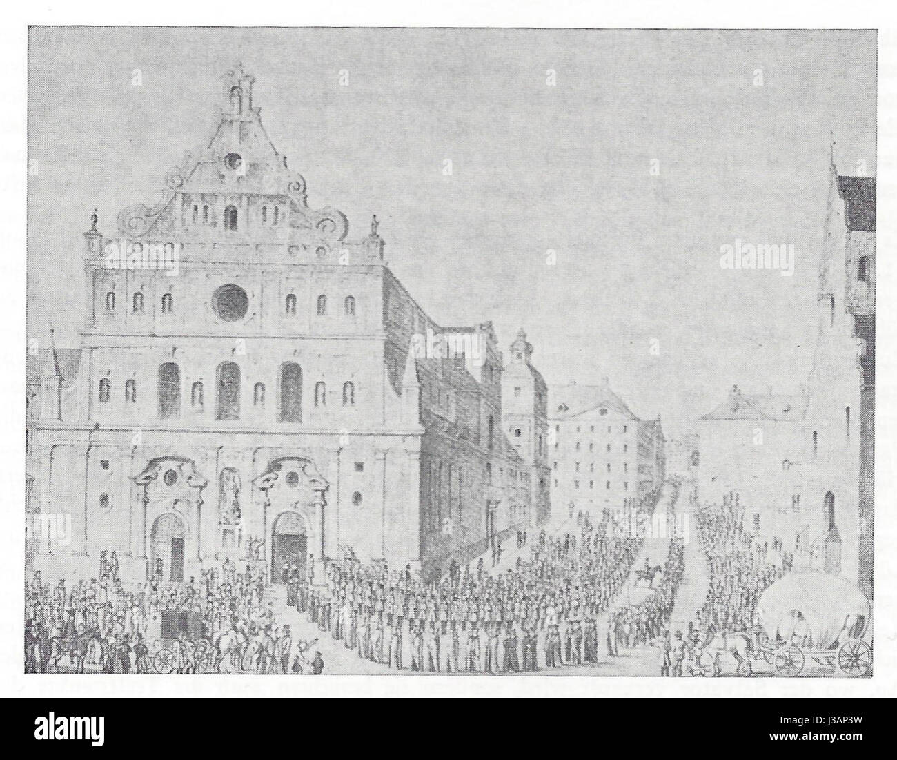 Le « Einzug LMU 1826 » fait référence à l'entrée officielle d'un événement important, peut-être une cérémonie ou une procession académique à l'Université Ludwig Maximilian (LMU) à Munich en 1826. Banque D'Images