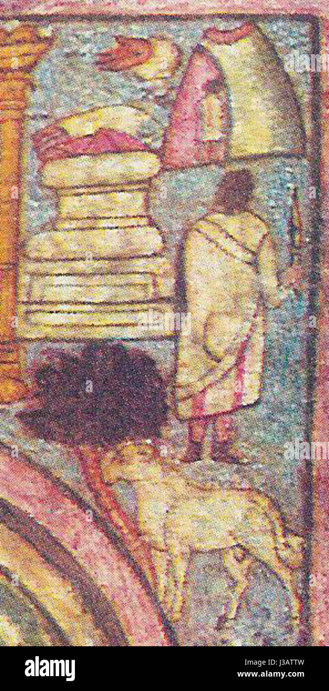 La synagogue Dura-Europos, située dans la Syrie moderne, contient des peintures murales juives anciennes, y compris la représentation du *sacrifice d'Isaac*. Cette œuvre est l'une des premières représentations connues de scènes bibliques dans les juifs compris Banque D'Images