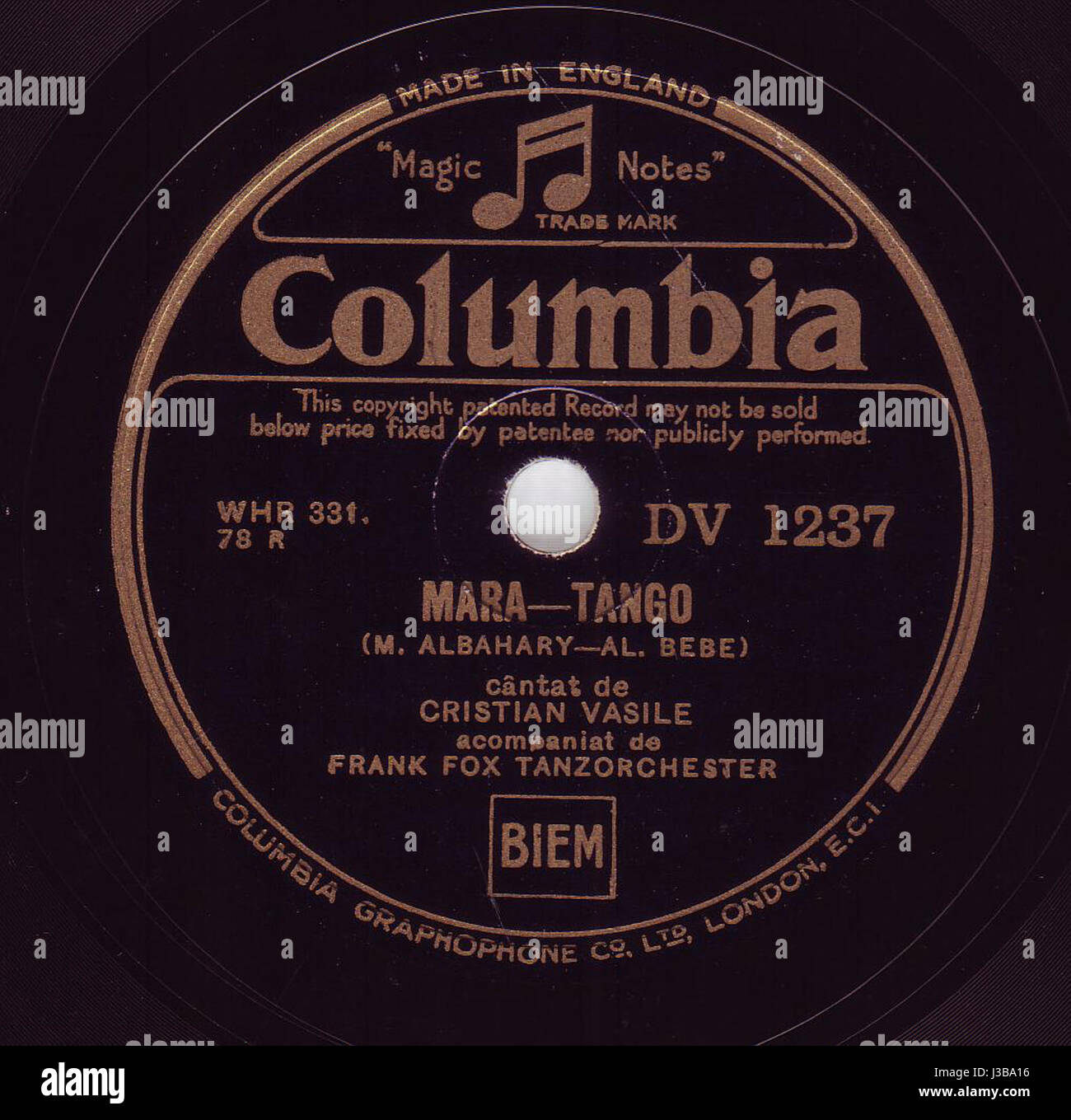 Disc Columbia 1933 fait référence à un document historique ou à une publication, probablement de Columbia Records au cours des années 1930 Il représente une partie de l'histoire de l'industrie de la musique au début du XXe siècle. Banque D'Images