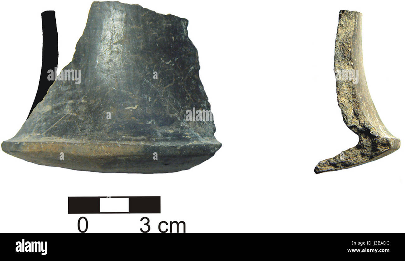 Peu distinctif et sharp base la plus Uneticean chracteristic caractéristique de la céramique, Turany, Brno, République Tchèque Banque D'Images