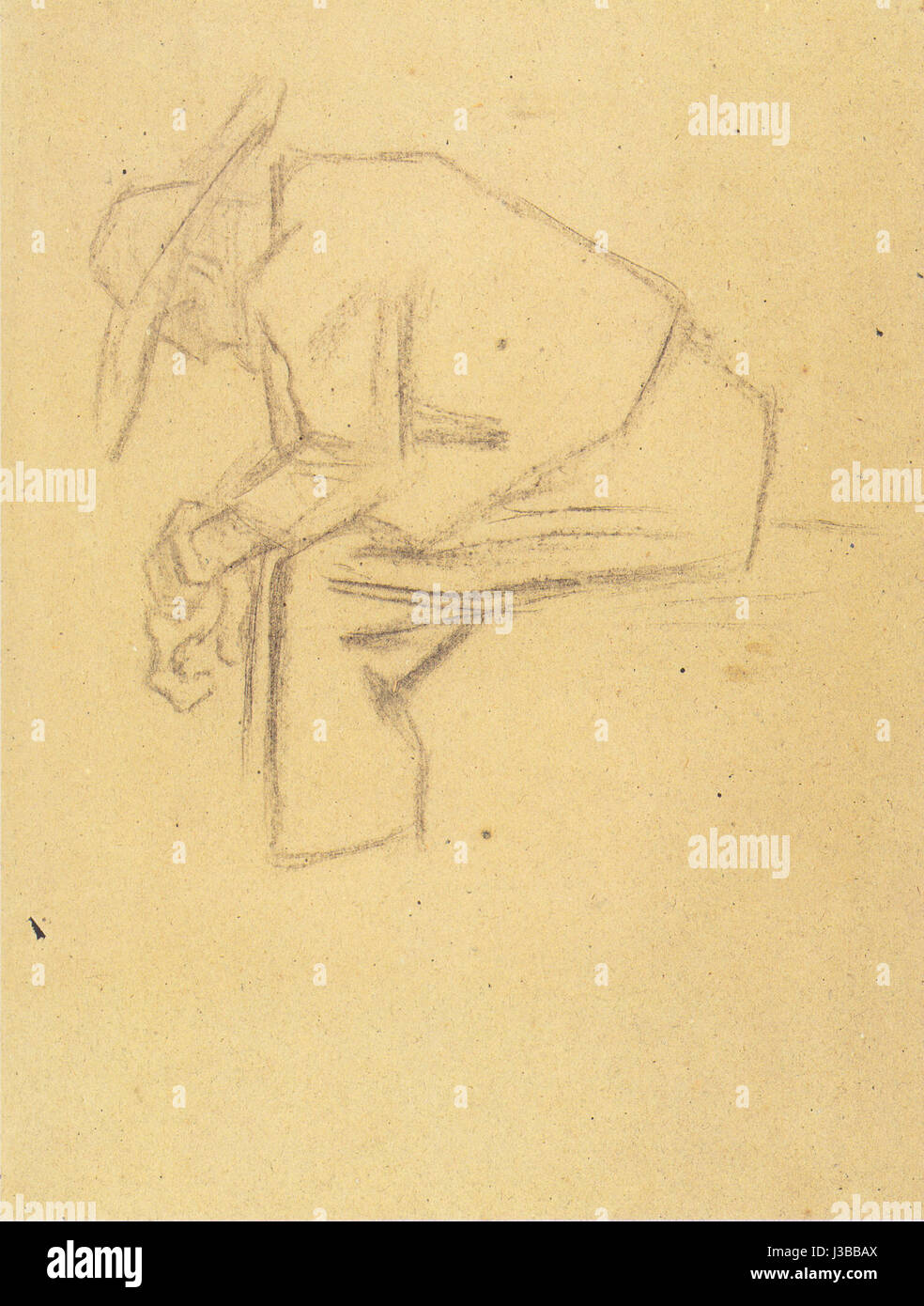 Egger Lienz Die Alten (Studie zur Gestalt rechts unten in der ersten Fassung) Banque D'Images
