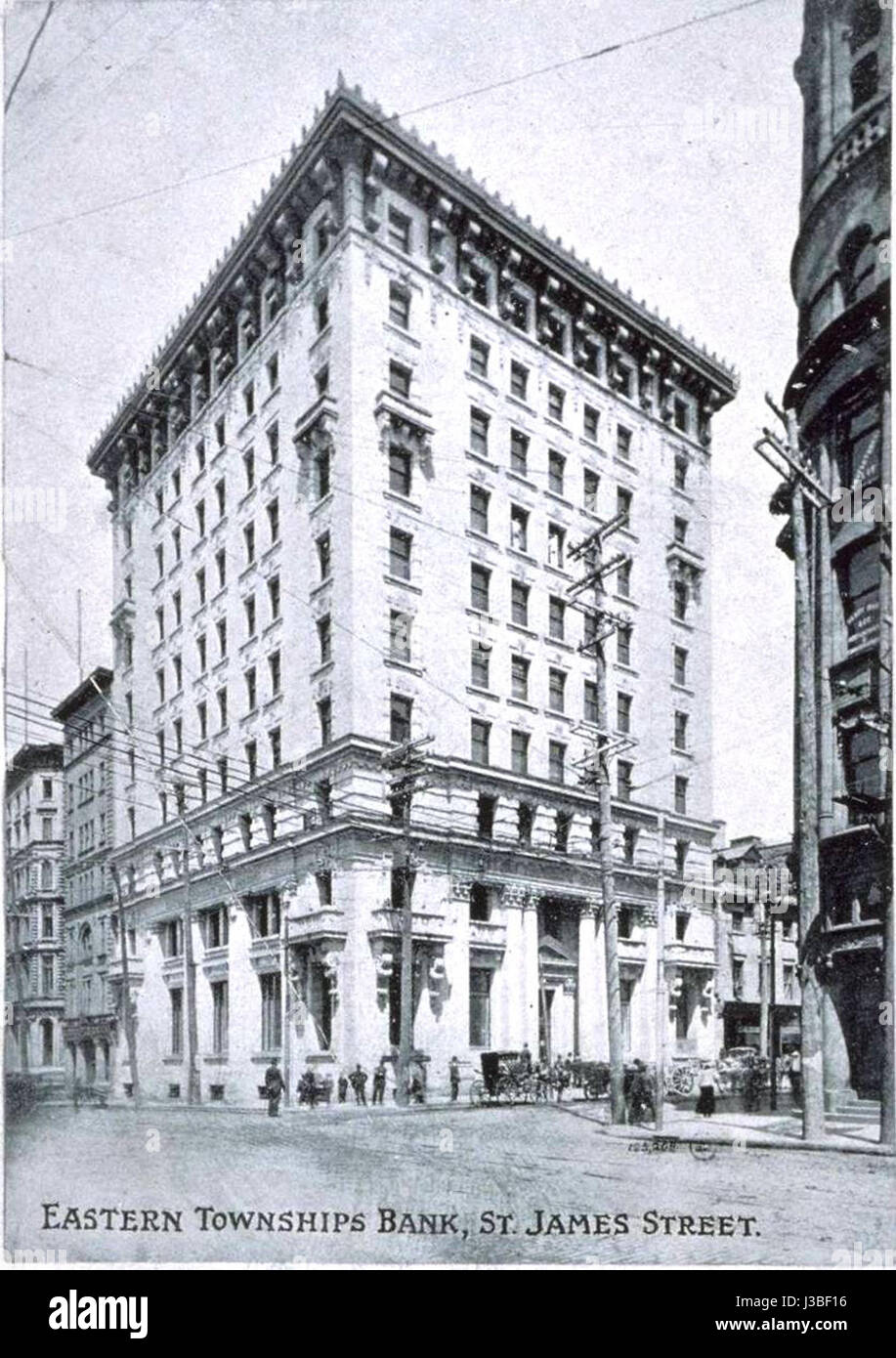 Cantons de l'Est Banque, rue Saint-Jacques Banque D'Images