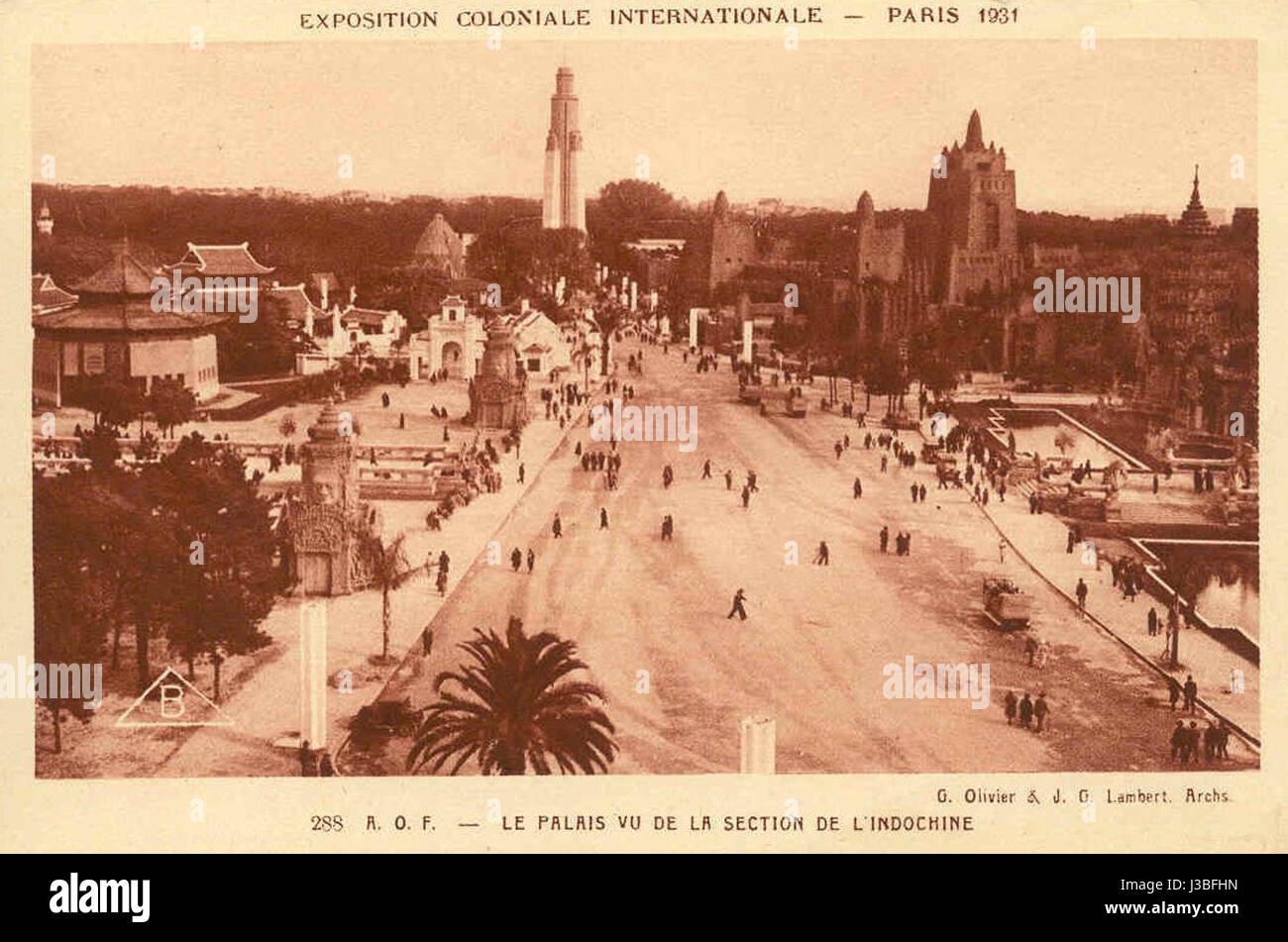 Expo 1931, AV colonie fait référence à l'exposition coloniale internationale de 1931 à Paris, présentant les cultures et réalisations coloniales, avec un accent sur diverses colonies européennes. Banque D'Images