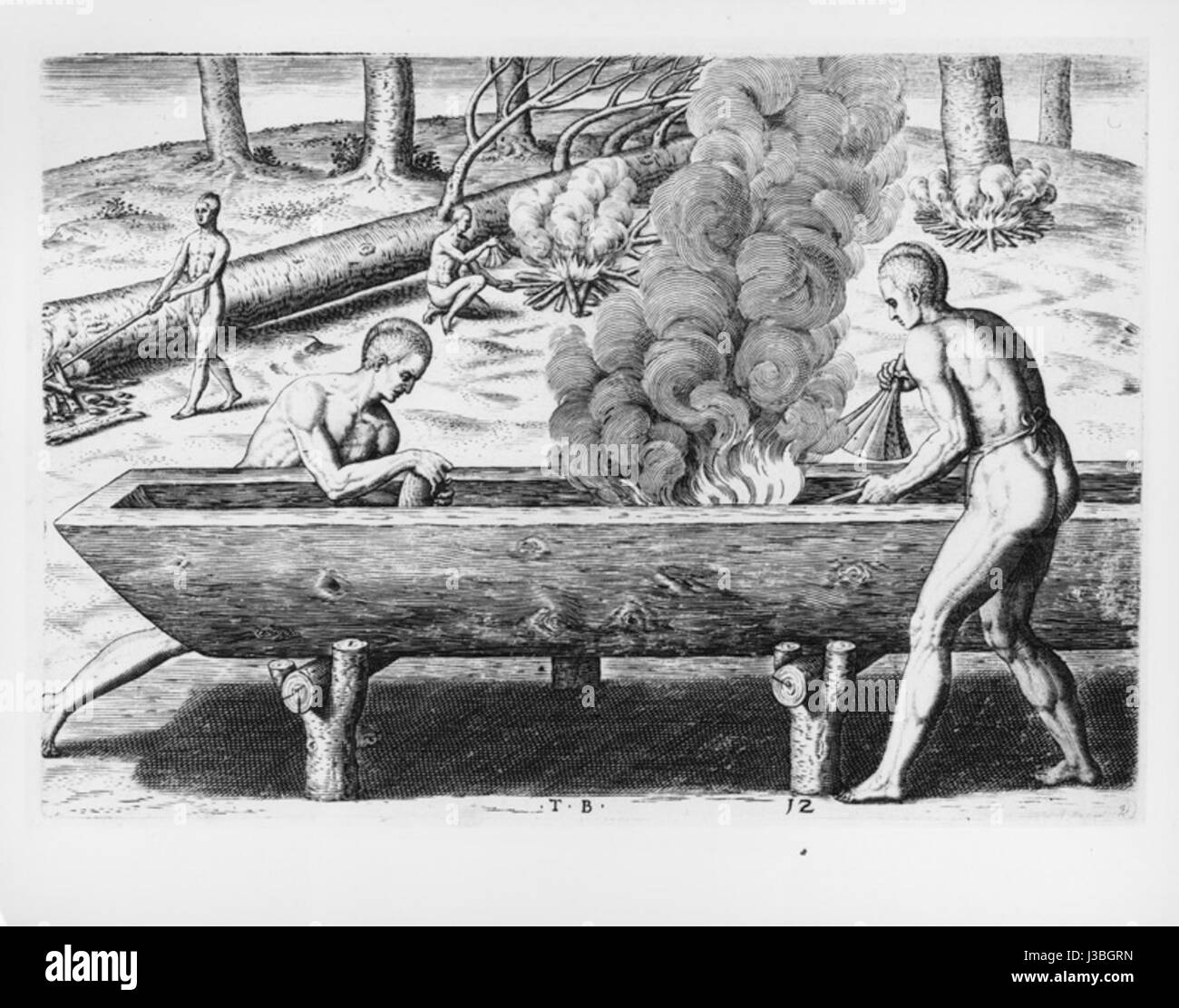 Bateaux façon pirogue de Bry Banque D'Images