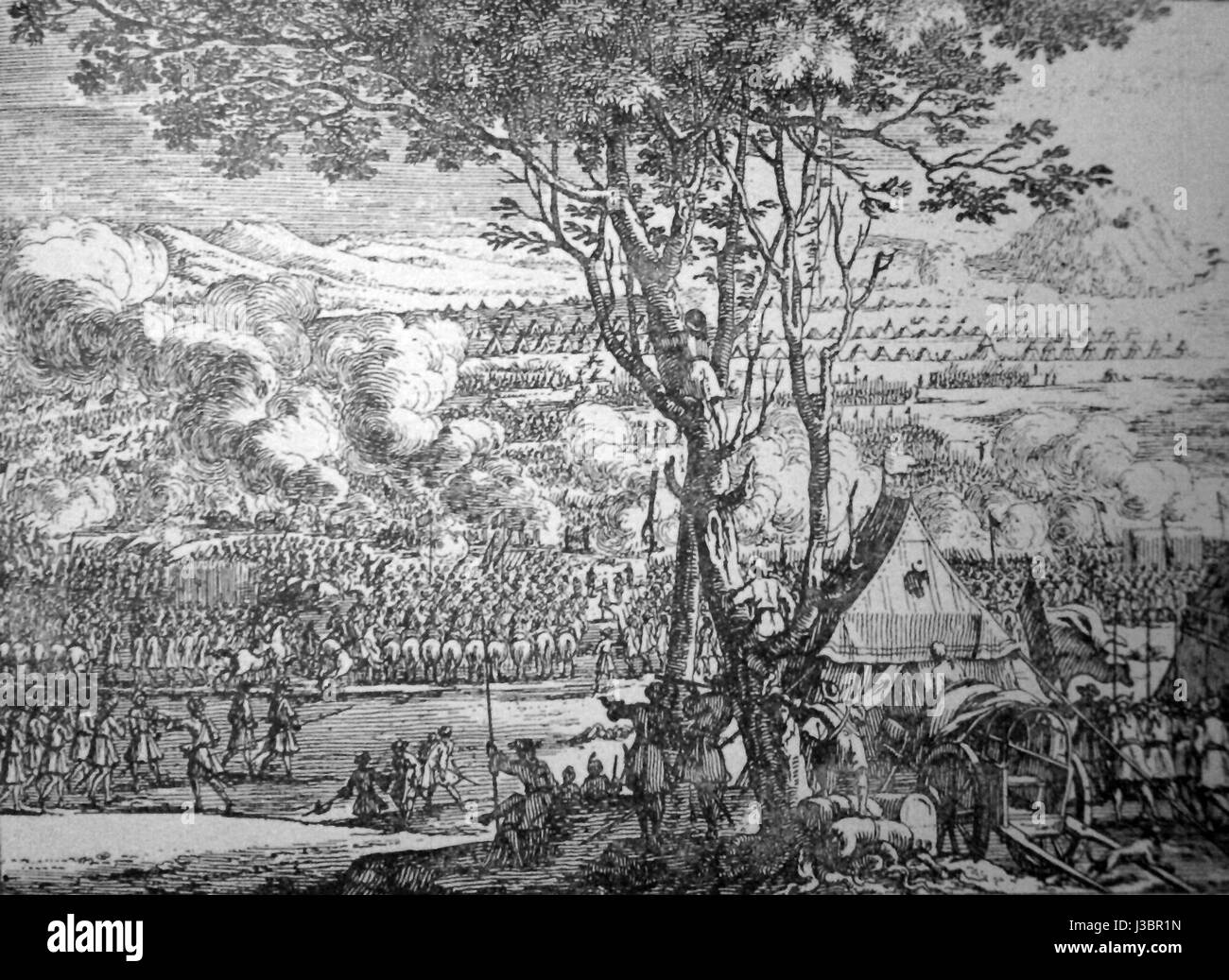 L'« ostroma d'Esztergom » fait référence au siège d'Esztergom en 1595, un événement militaire important pendant les guerres ottoman-Habsbourg, mettant en évidence la tactique de siège et la défense de la ville. Banque D'Images