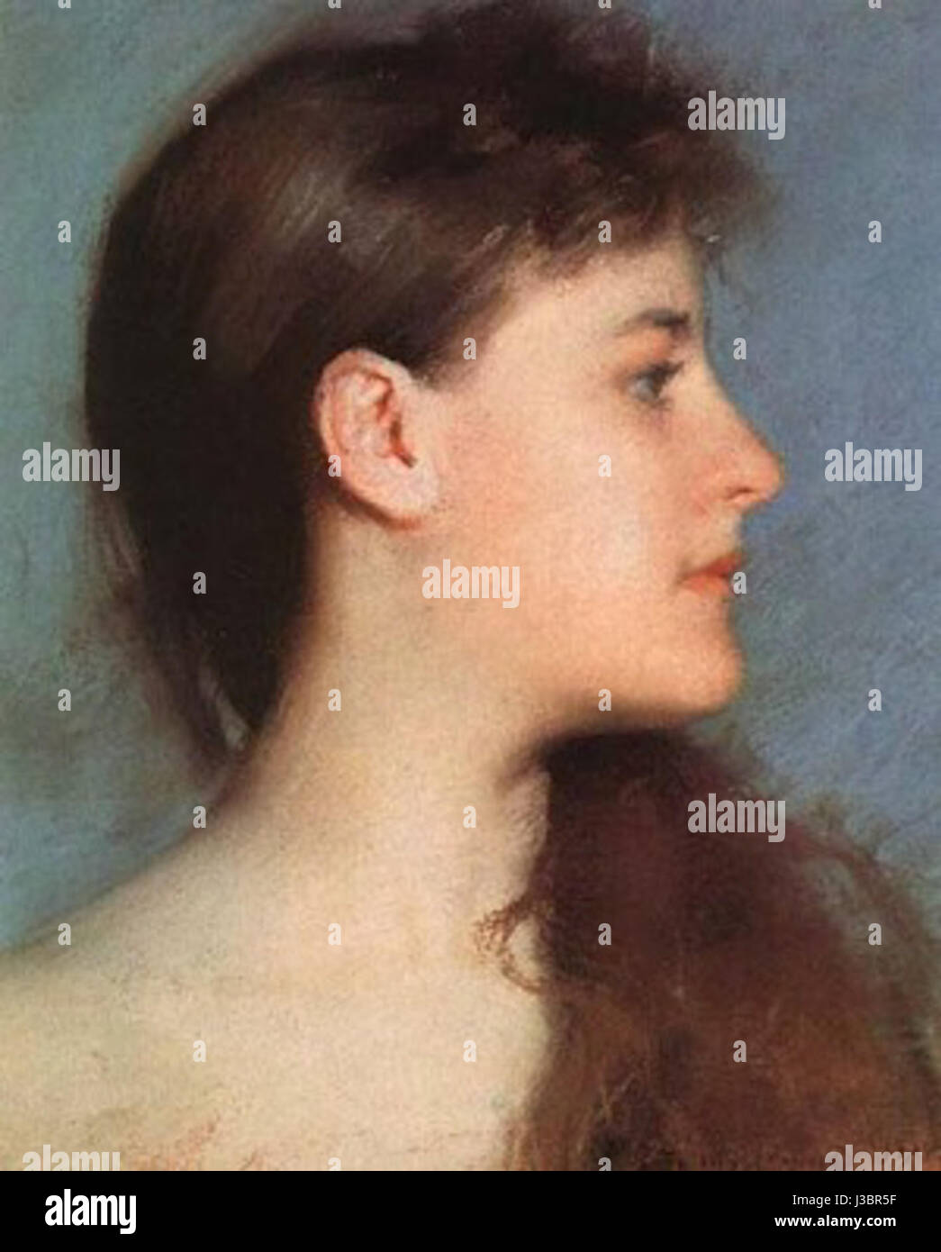 Edmund C. Tarbell était un artiste américain connu pour ses contributions à l'impressionnisme américain. Son travail se concentre sur la capture des nuances de la lumière et des moments de tous les jours, comme on le voit dans sa peinture "le pique-nique" Banque D'Images