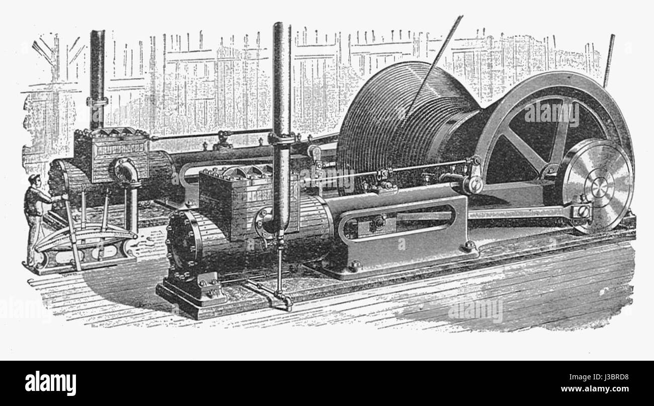 Le moteur de levage Dickson, décrit dans le « Nouveau catéchisme du moteur à vapeur » (1904), était un important moteur à vapeur utilisé dans les opérations minières et de levage lourd pendant l'ère industrielle. Banque D'Images