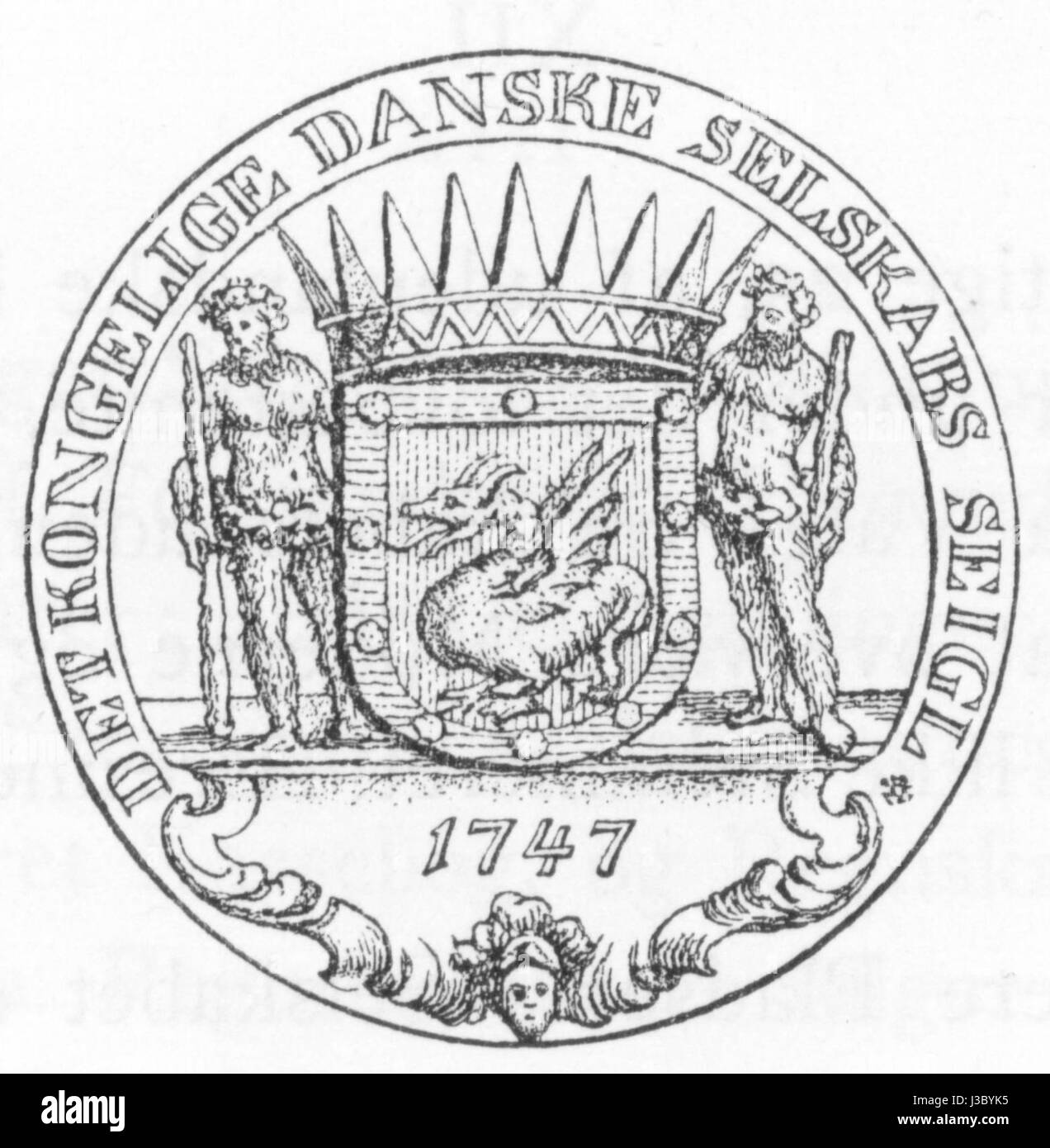 Detkongeligedanskeselskabsseglbw Banque D'Images