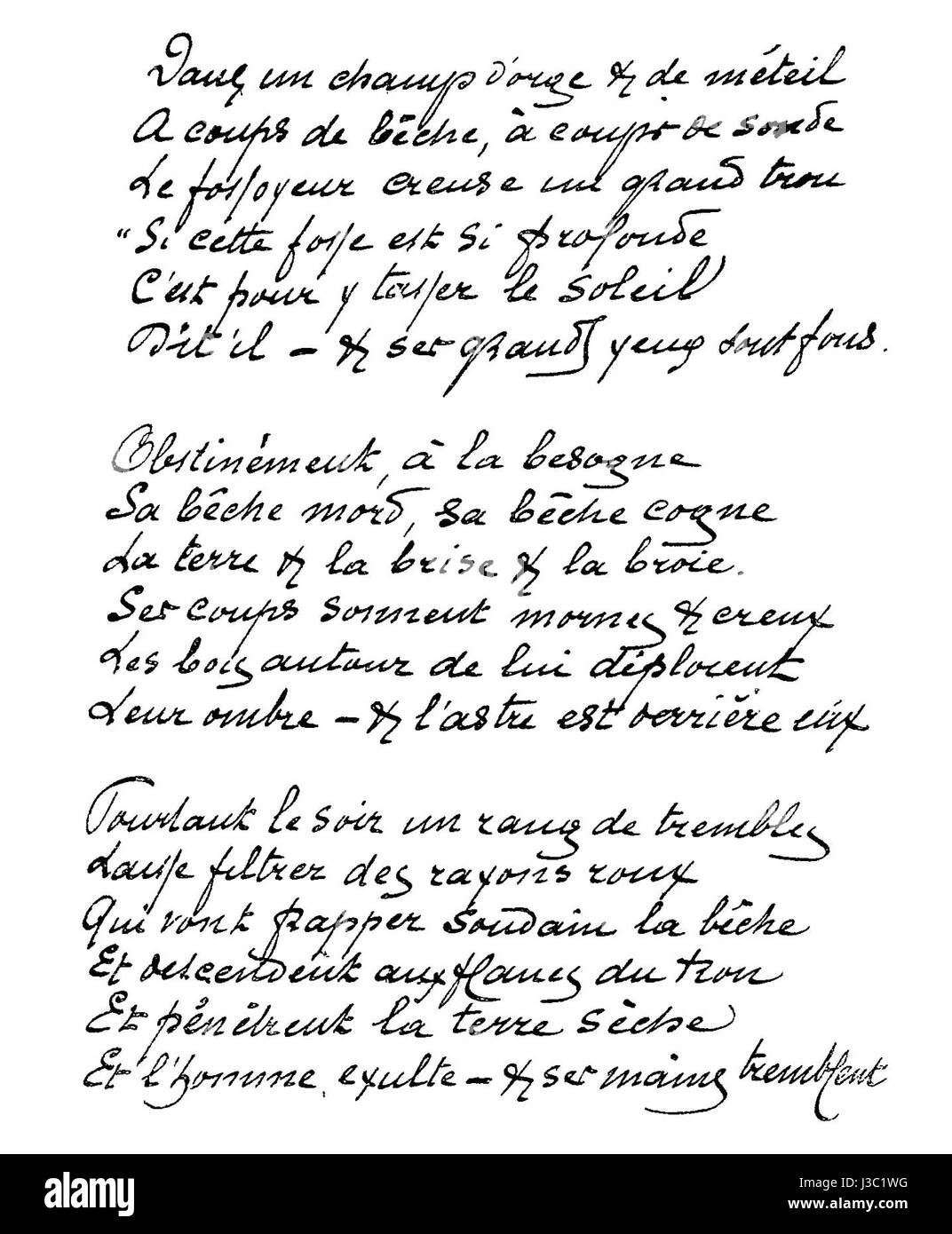'Dans un champ d'orge' d'Emile Verhaeren est un poème qui explore les thèmes de la nature, de la vie rurale et de la beauté de la campagne, reflétant le lien de Verhaerenâ™avec le monde naturel. Banque D'Images