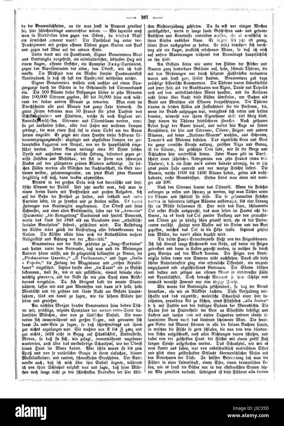 « Die Gartenlaube » était un magazine allemand populaire au XIXe siècle. Le numéro 107 de 1857 présente des articles, des histoires et des illustrations représentant la culture et la vie intellectuelle de l'époque. Banque D'Images