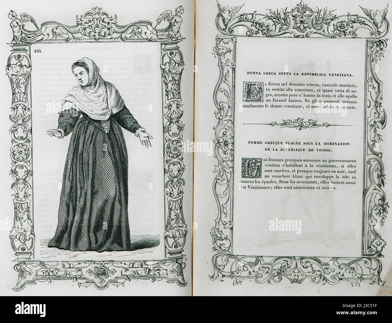 Donna Greca sotto la Repubblica Venetiana Vecellio Cesare 1860 Banque D'Images