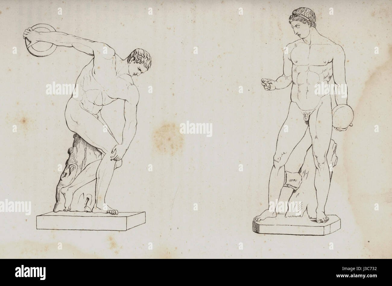 De discobole Myron et de Naucydes Discophoros Banque D'Images