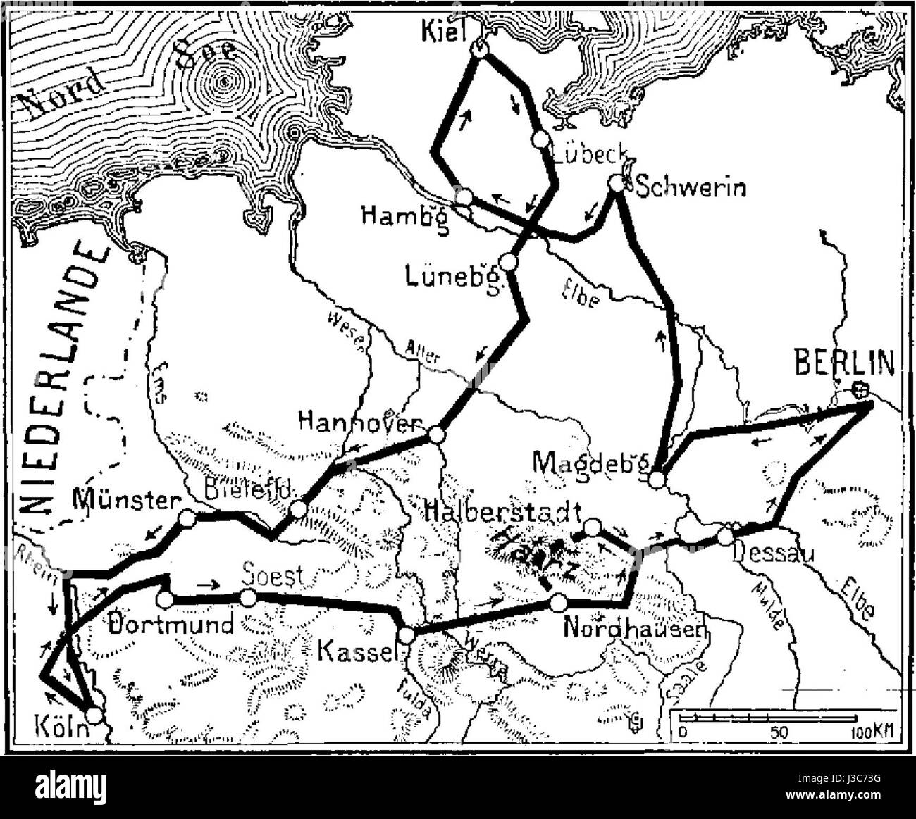 FlugsportNo13 Deutschlandflug1911 Banque D'Images