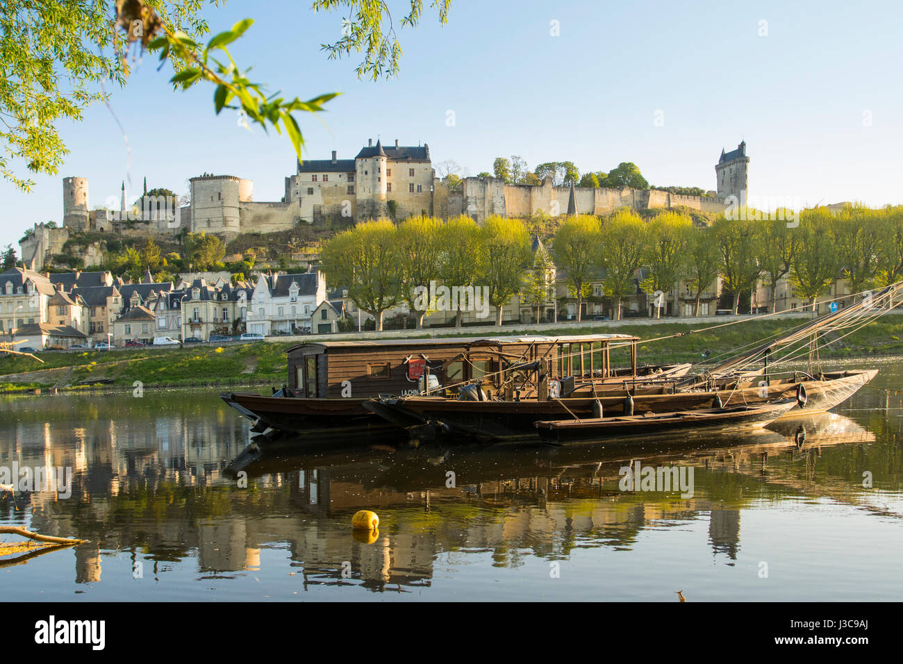 Le château de Chinon, vallée de la loire classée au patrimoine mondial de l'UNESCO, Banque D'Images