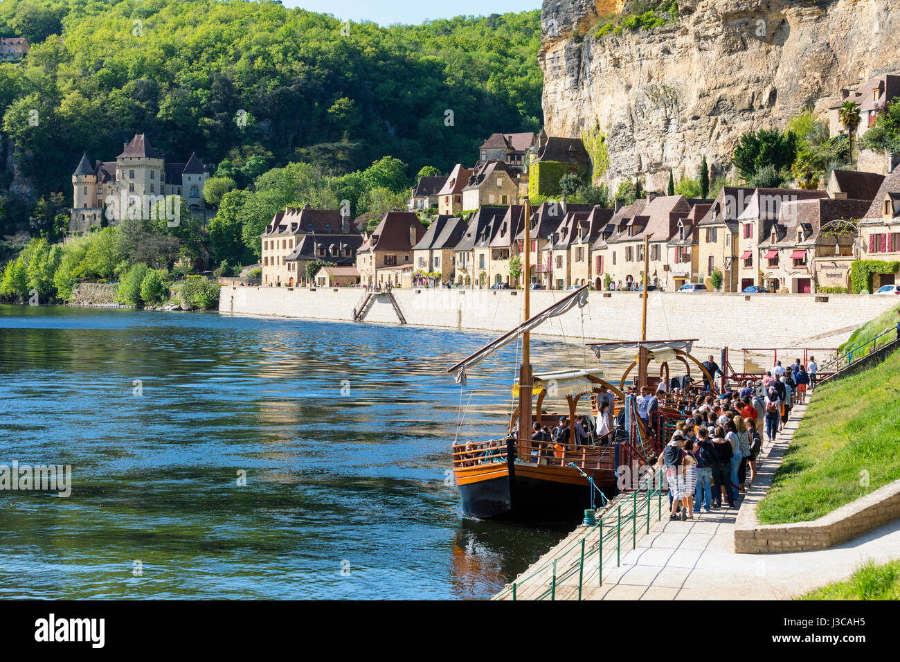 Vue de la Roque Gageac étiqueté les plus beaux villages de France. Banque D'Images