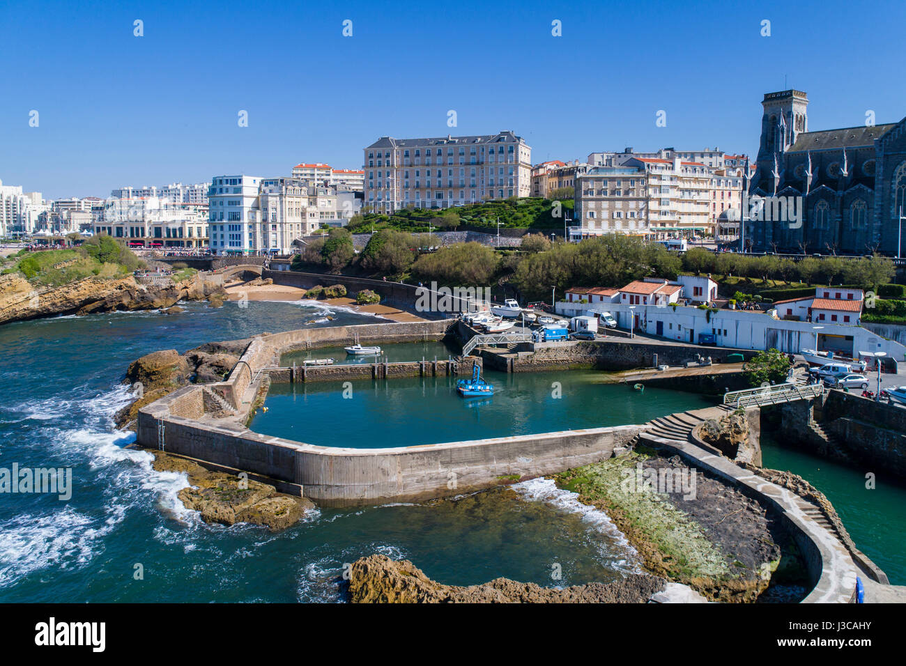 Biarritz est une ville sur le golfe de Gascogne, sur la côte atlantique dans le département de la région Aquitaine dans le Sud-Ouest de la France. Banque D'Images