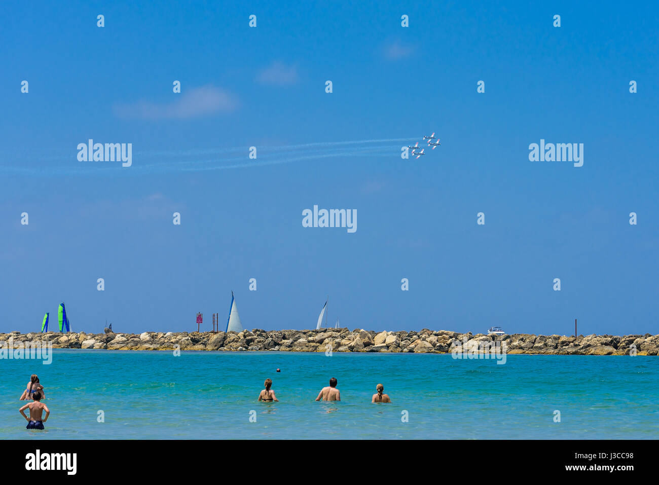 Bourget sur Yom Ha'atsmaout - jour de l'indépendance - 2 mai 2017, Tel Aviv, Israël Banque D'Images