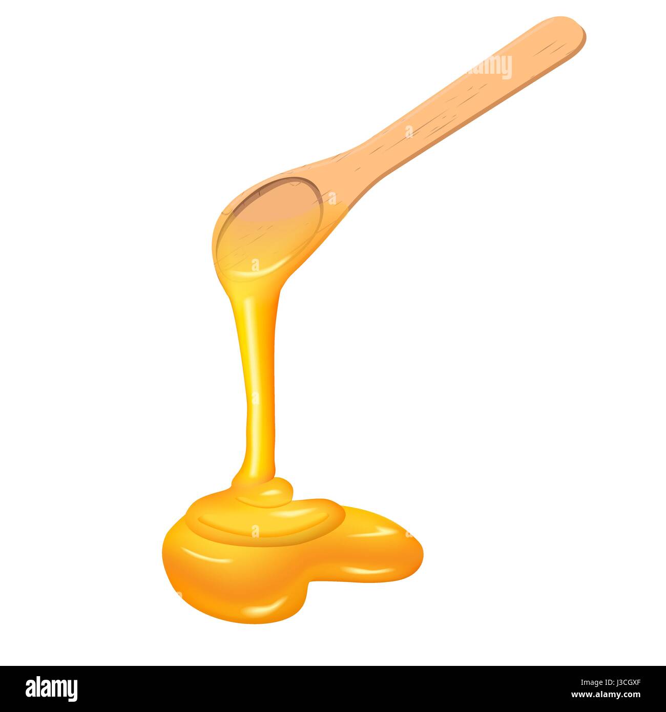 Drippling doux miel doré du spoon Illustration de Vecteur