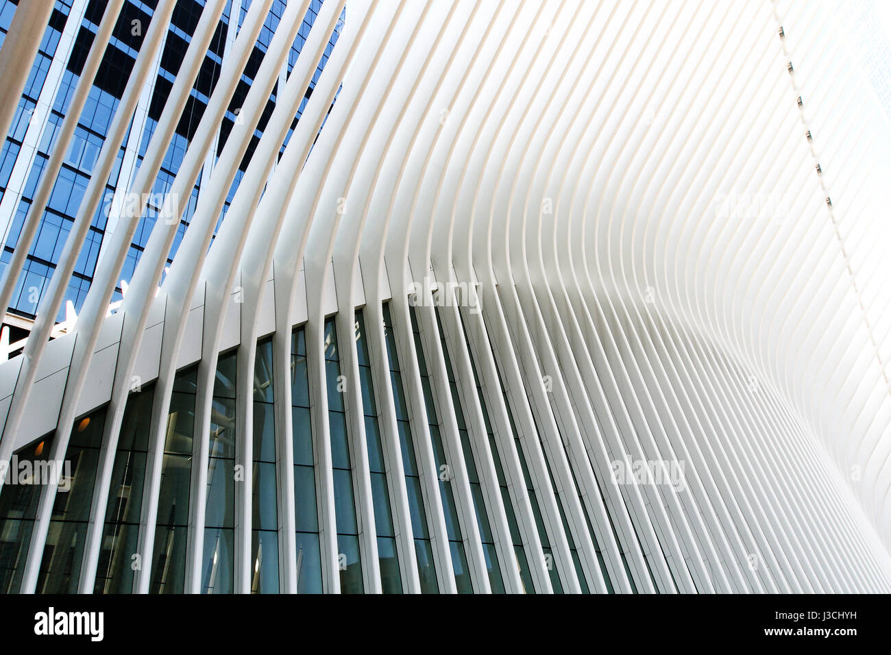 Voir d'Oculus - World Trade Center Transportation Hub. Banque D'Images