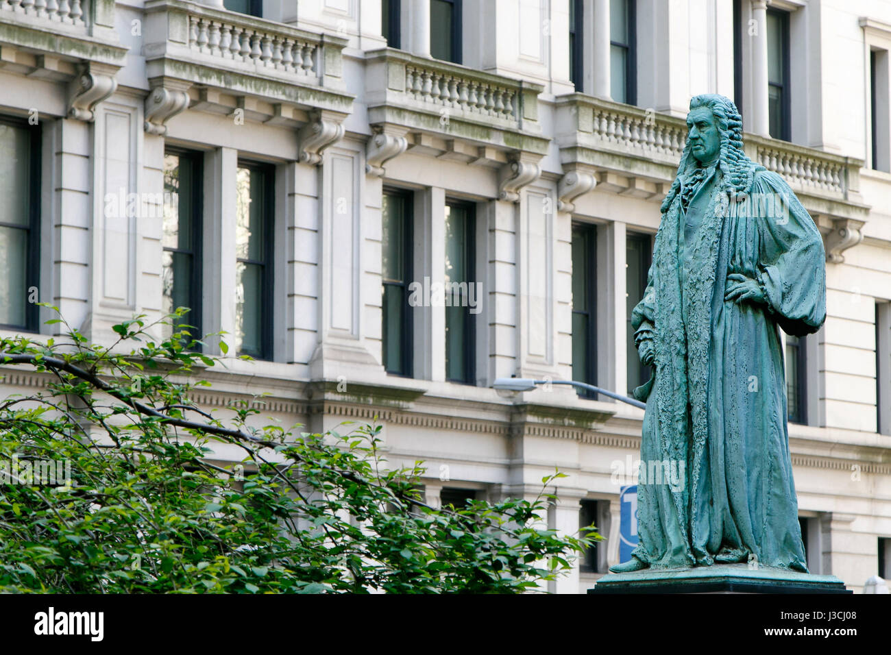 Sculpture de John Watts sur le cimetière de l'église Trinity à Manhattan. Banque D'Images