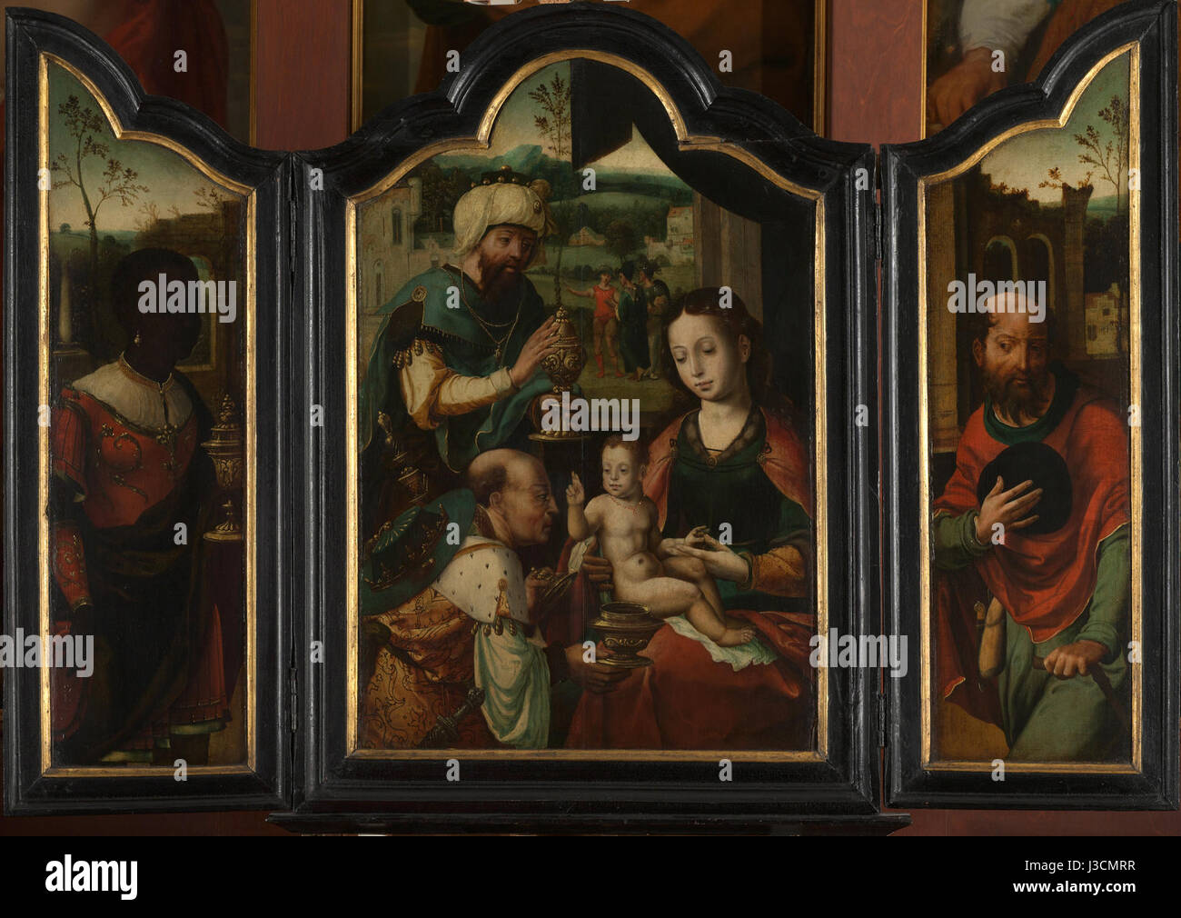 Drieluik met de aanbidding der koningen Rijksmuseum SK UN 2594 Banque D'Images