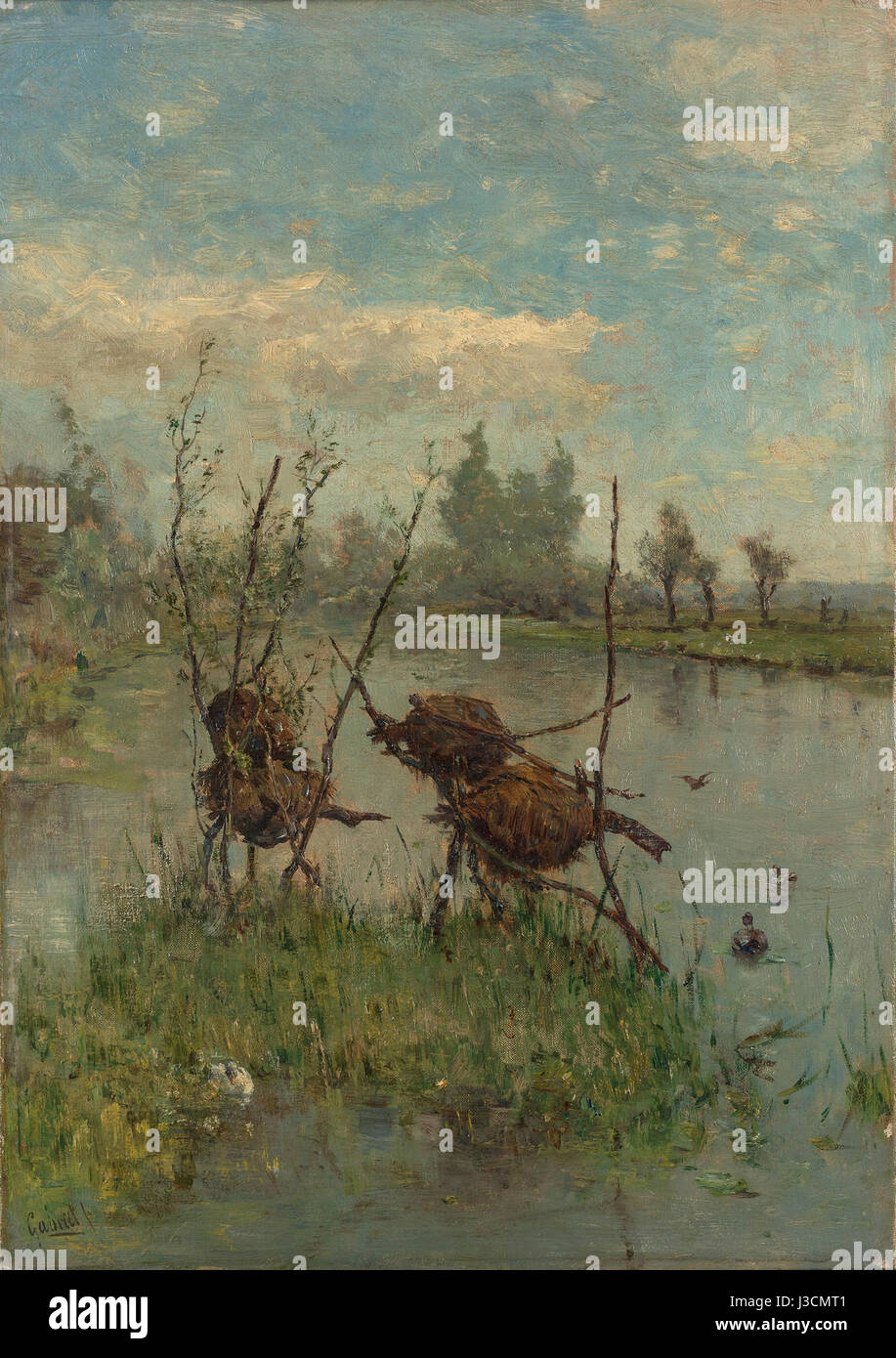 Une peinture de nids de canards, partie de la collection Rijksmuseum, mettant en valeur la faune et les thèmes de la nature en néerlandais Banque D'Images