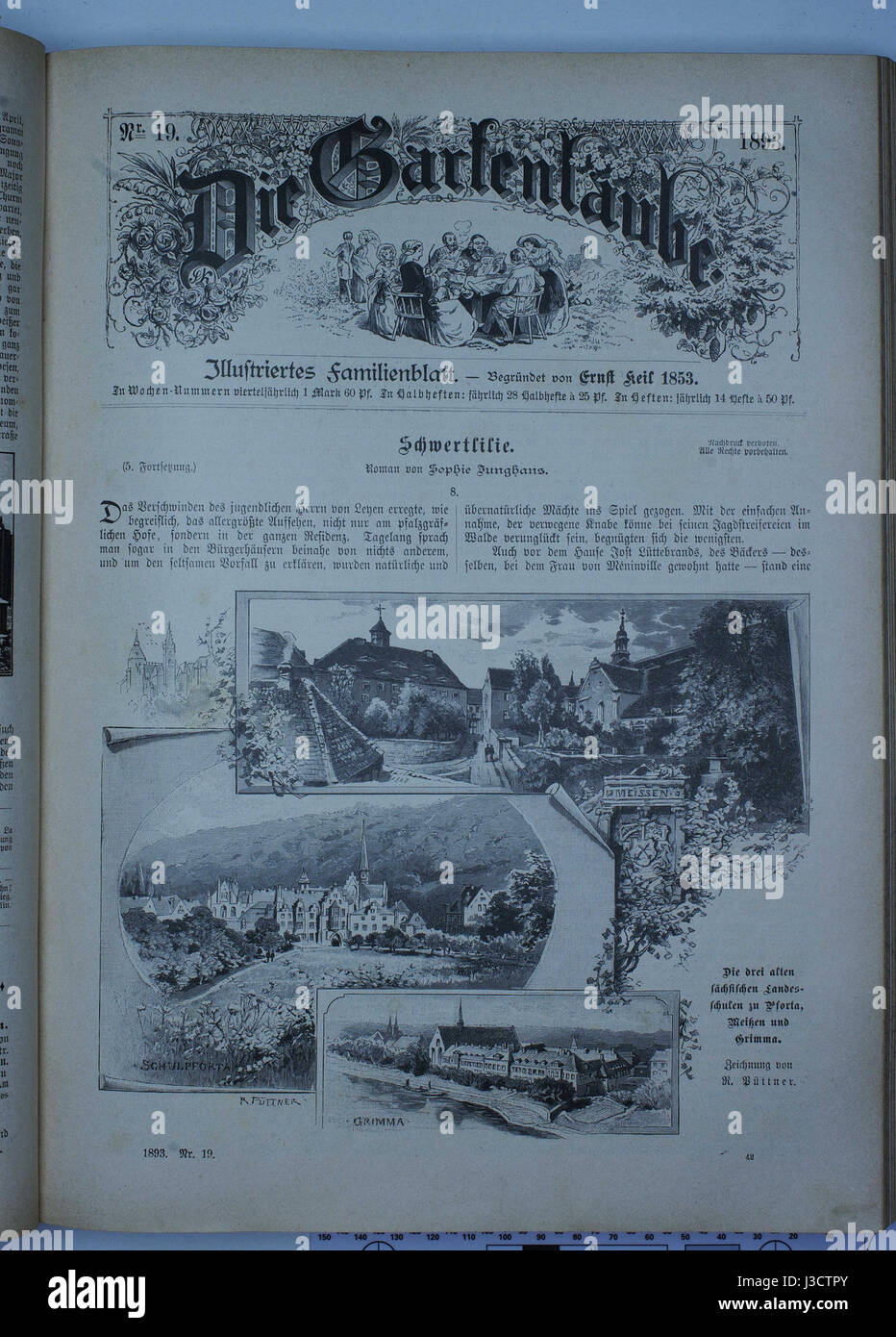 *Die Gartenlaube* (1893) était un hebdomadaire allemand qui proposait une combinaison de littérature, de nouvelles et de divertissement. Le numéro 309, de cette année-là, comprend une série d'histoires, d'articles et d'illustrations, reflétant la vie culturelle et sociale en Allemagne à la fin du XIXe siècle. La publication était une source majeure d'information et de divertissement pour le public à l'époque. Banque D'Images