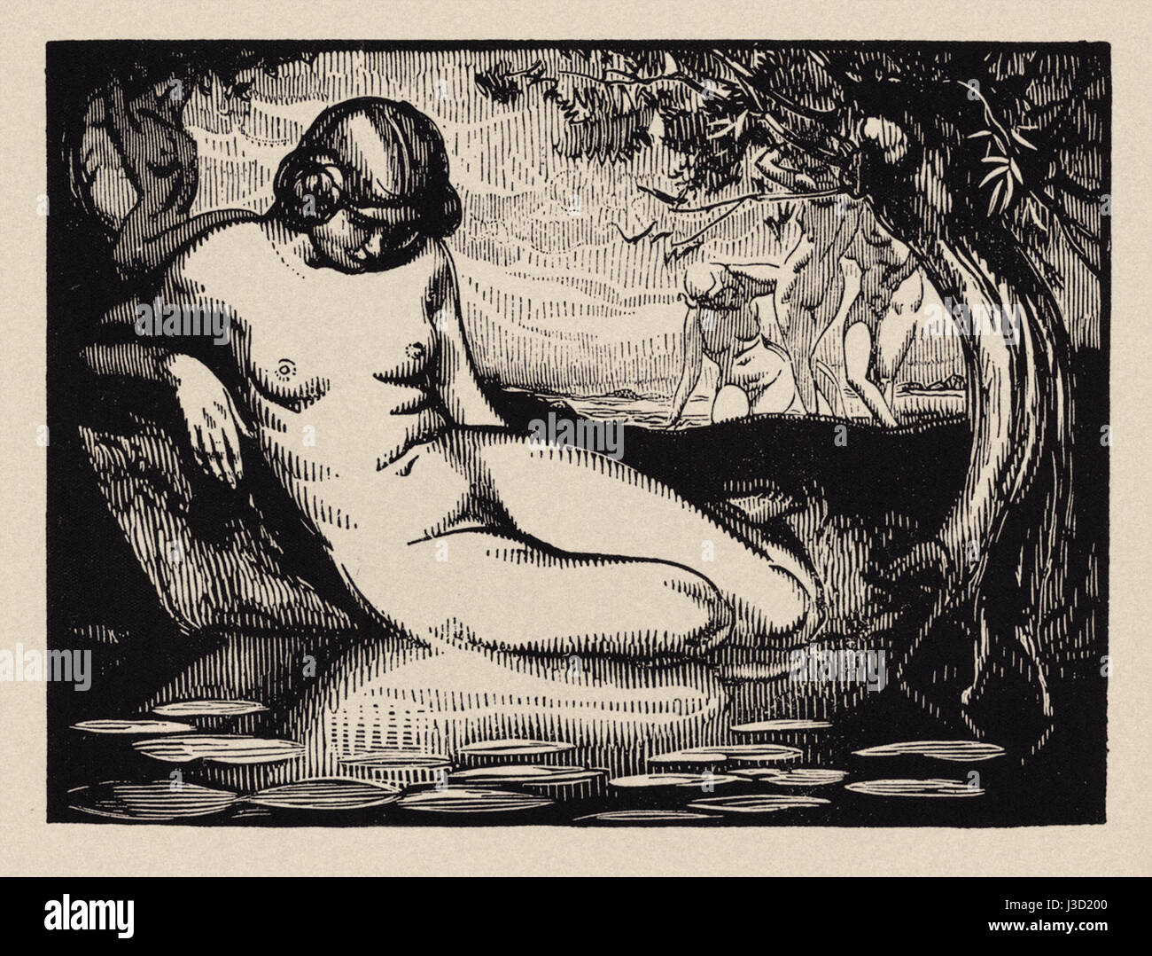 Une étude du dessin de figures ou de la peinture de 1920, axée sur la forme humaine et l'interprétation artistique du début du XXe siècle. Banque D'Images