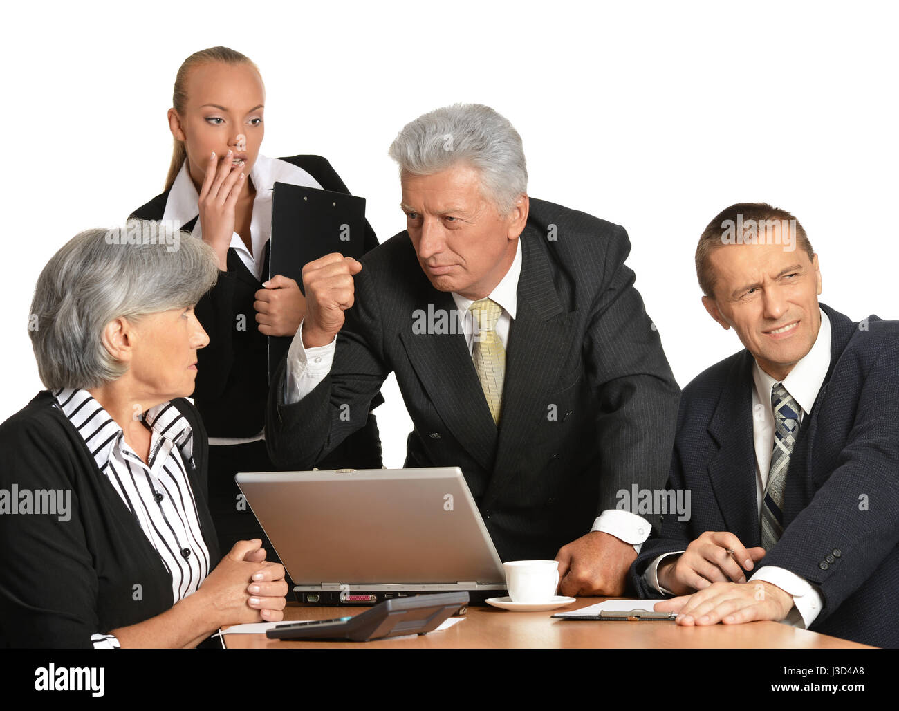 Groupe de businessman with laptop Banque D'Images