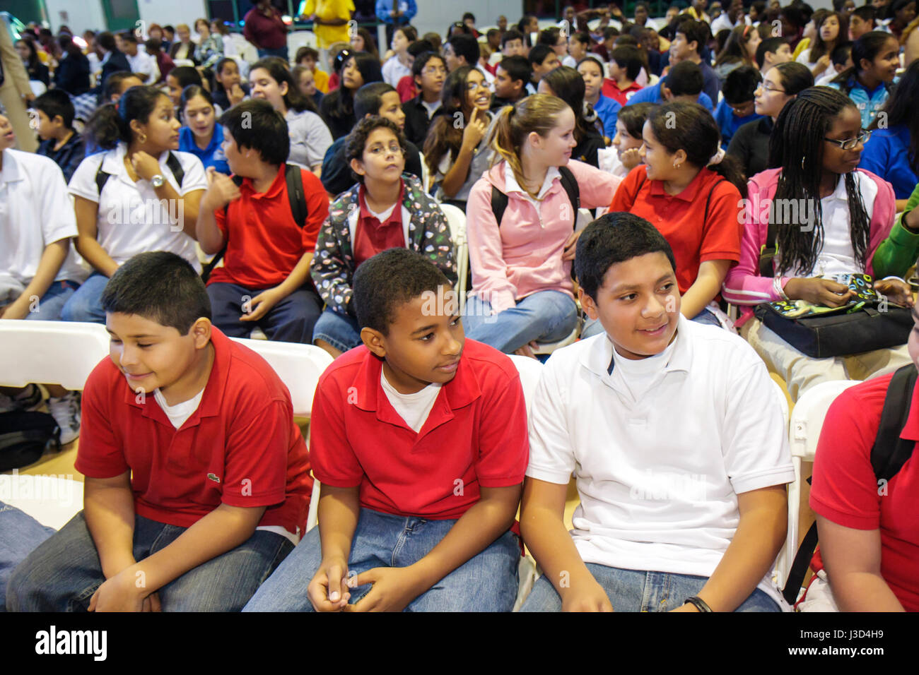 Miami Florida,Coconut Grove,Elizabeth Virrick Park,auditorium,Elevate Miami,événement gratuit pour les nouveaux ordinateurs,école publique,6e année,étudiant stu Banque D'Images