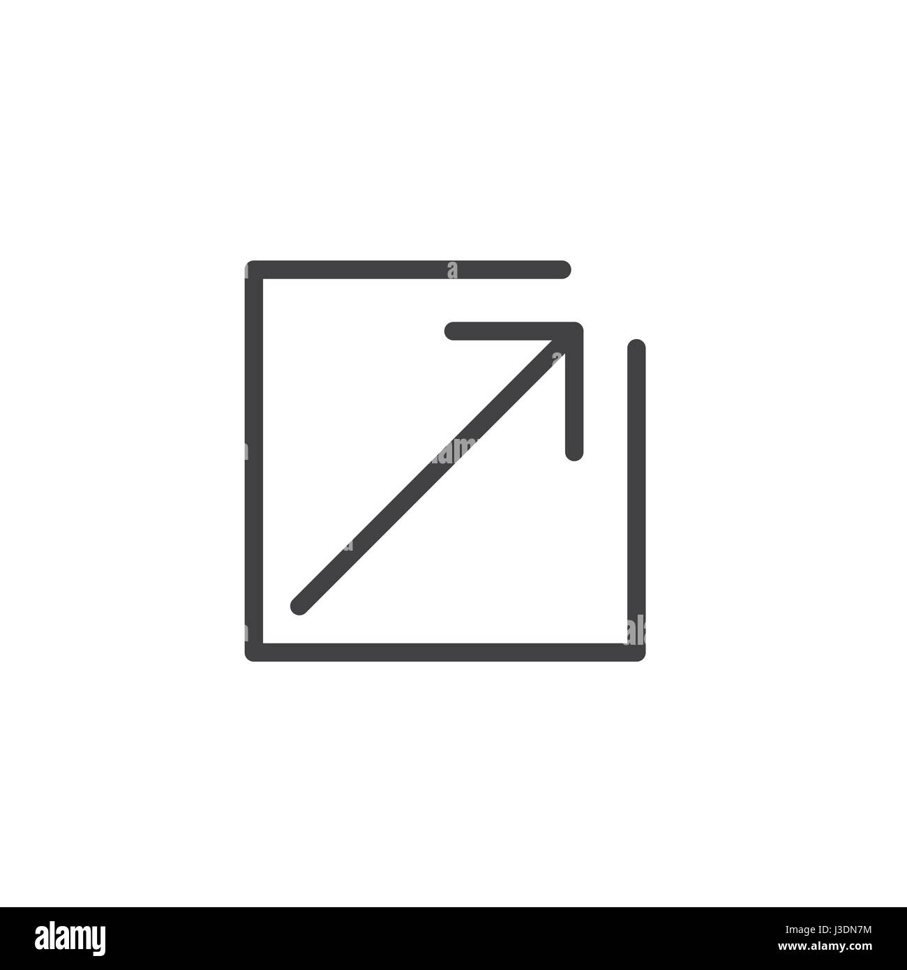 L'icône Lien externe - l'utilisateur doit savoir qu'il quitte l'app à visiter un site web externe Illustration de Vecteur