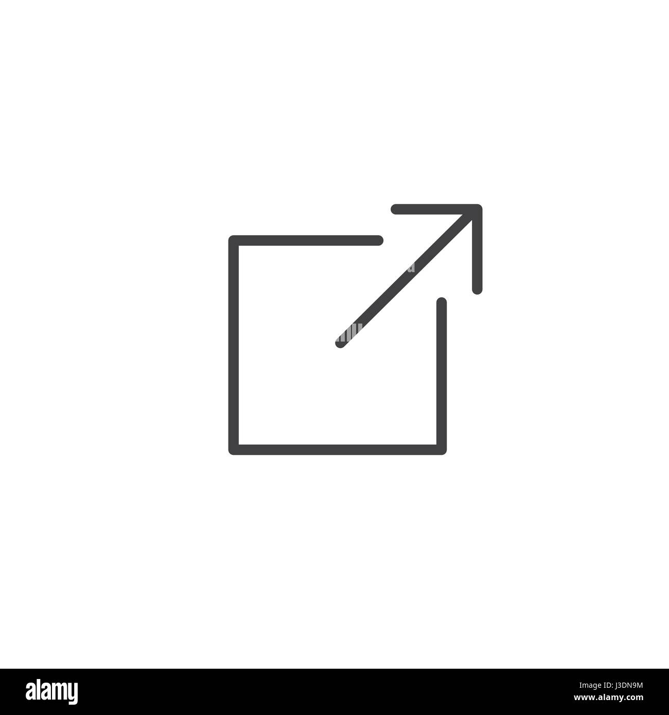 L'icône Lien externe - l'utilisateur doit savoir qu'il quitte l'app à visiter un site web externe Illustration de Vecteur