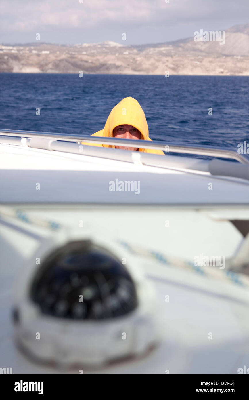 Détenteur du record du monde d'apnée à Herbert Nitsch le camp de formation à Santorin, Grèce Banque D'Images