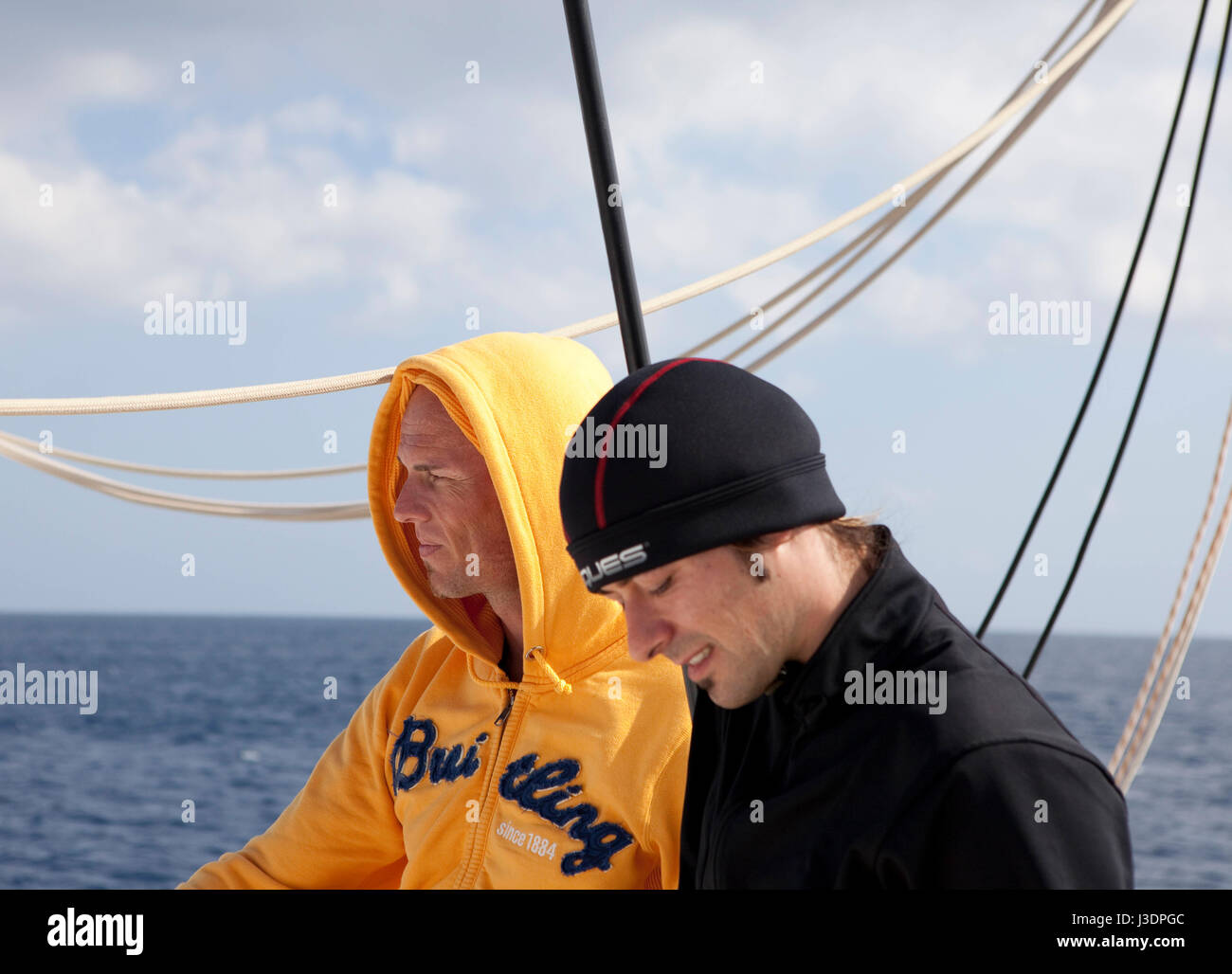 Détenteur du record du monde d'apnée à Herbert Nitsch le camp de formation à Santorin, Grèce Banque D'Images