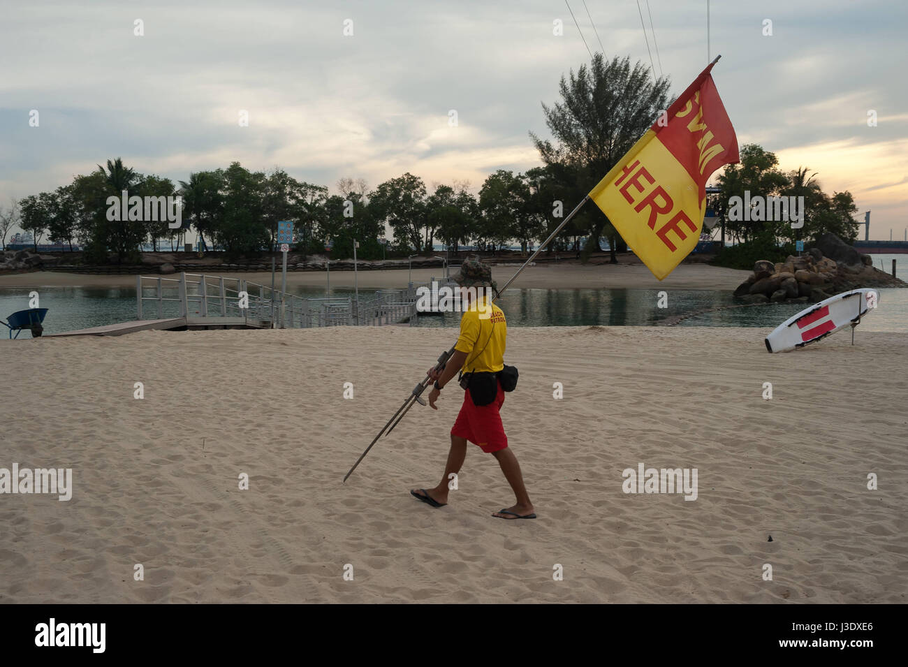 Singapour, République de Singapour, en Asie, sur la plage de Siloso Sentosa Banque D'Images
