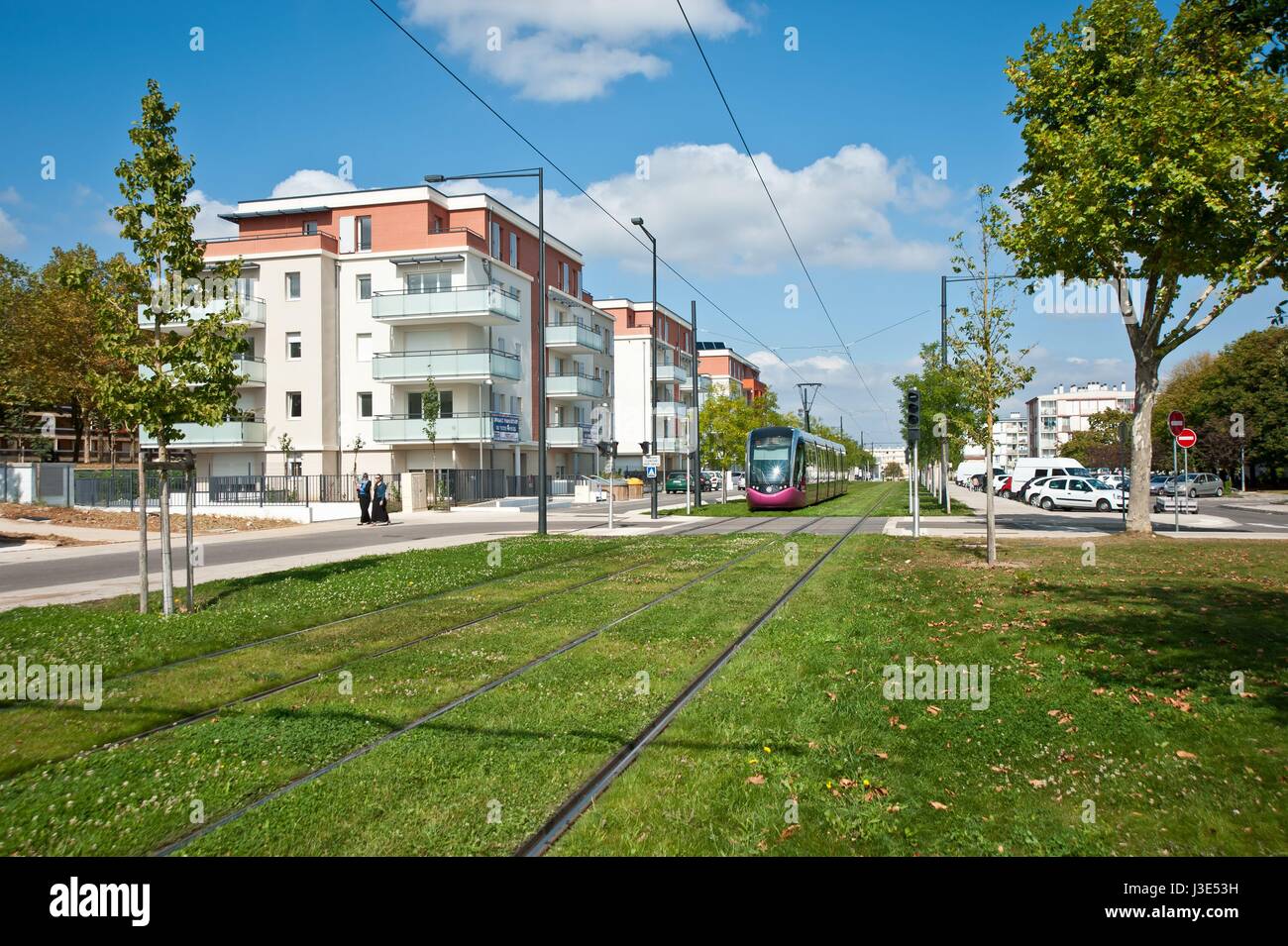 Dijon, Tramway Banque D'Images