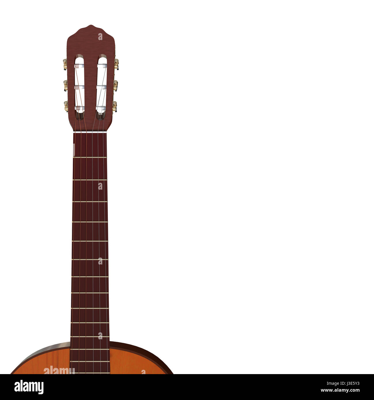 Guitare acoustique classique isolé réaliste 3d illustration Banque D'Images