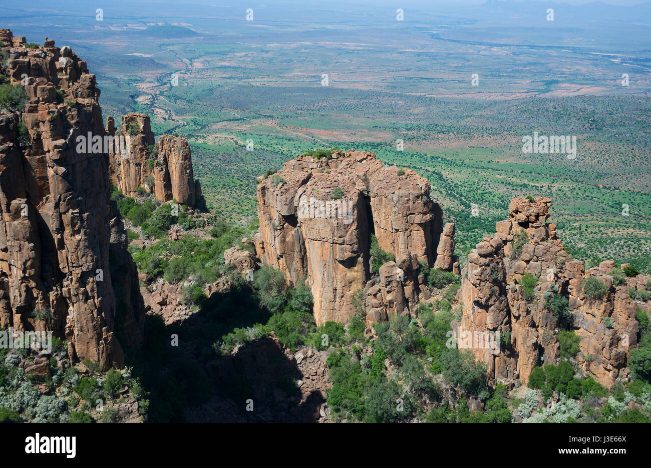 Les colonnes de dolérite Vallée de la Désolation Graaff Reinet Eastern Cape Afrique du Sud Banque D'Images
