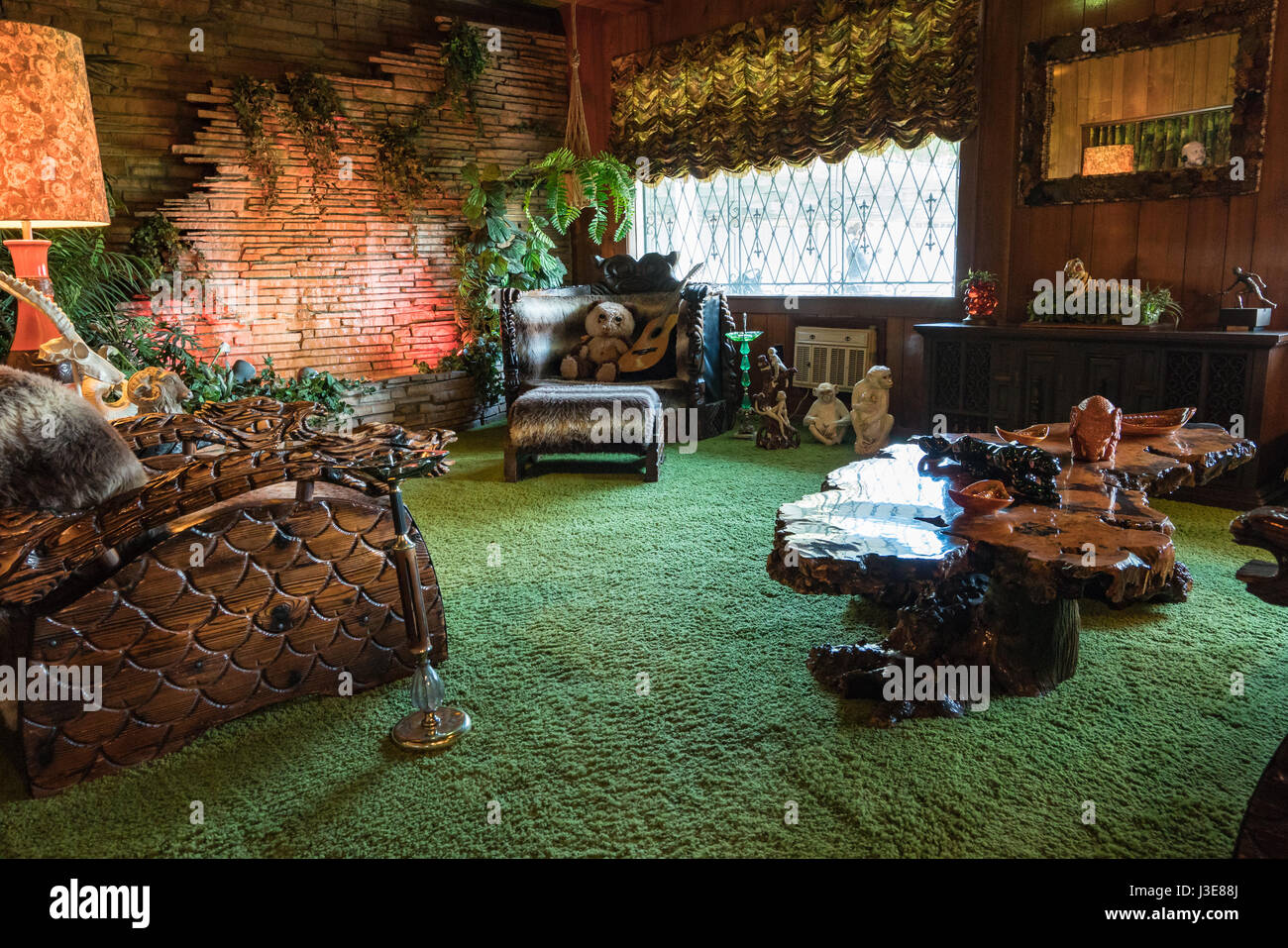 La Jungle Room à la maison d'Elvis Presley Graceland à Memphis, Tennessee Banque D'Images